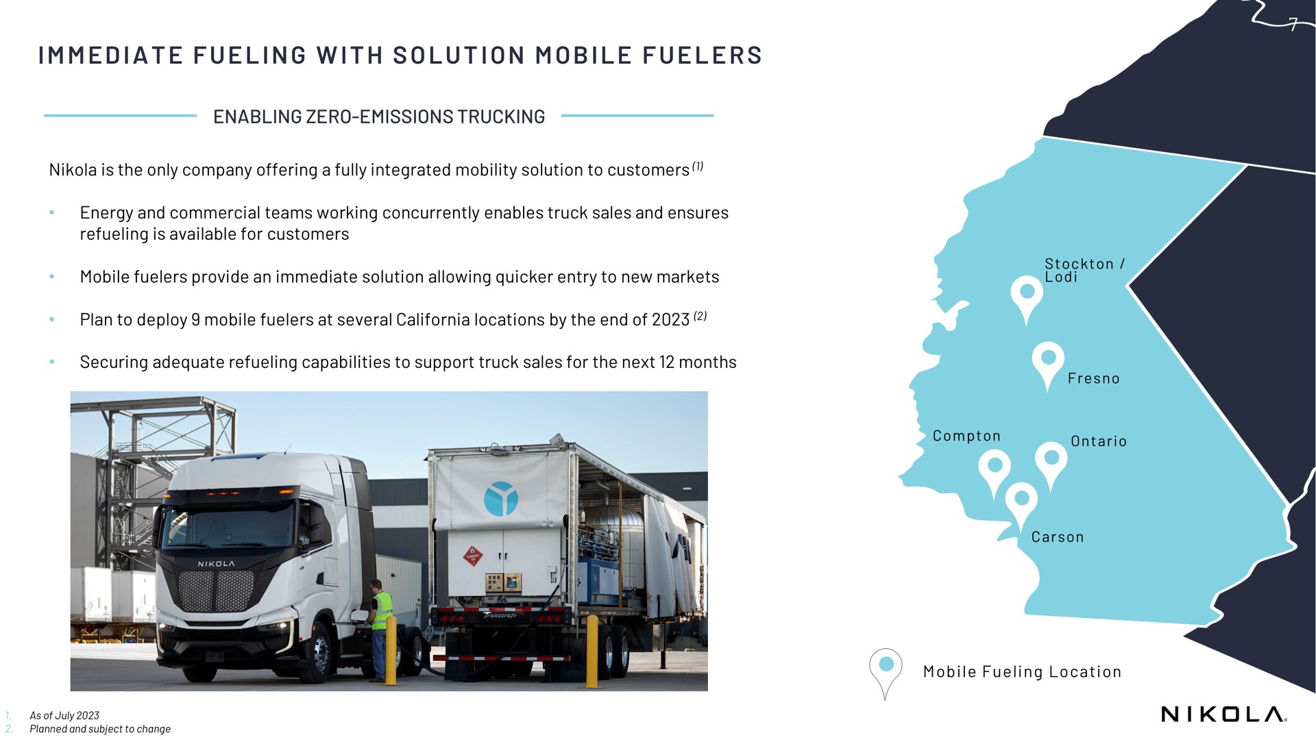 i i a i i i i immediate fueling with solution mobile | Nikola