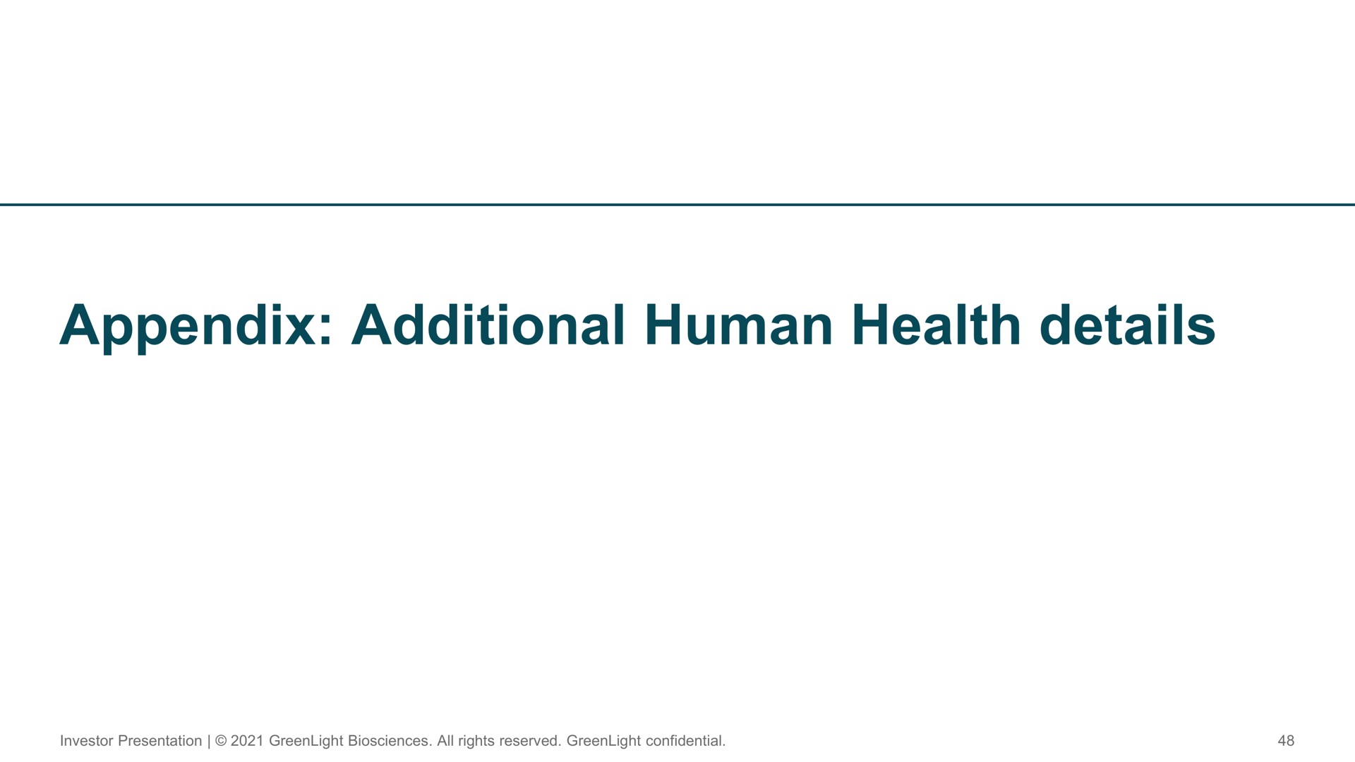 appendix additional human health details | GreenLight