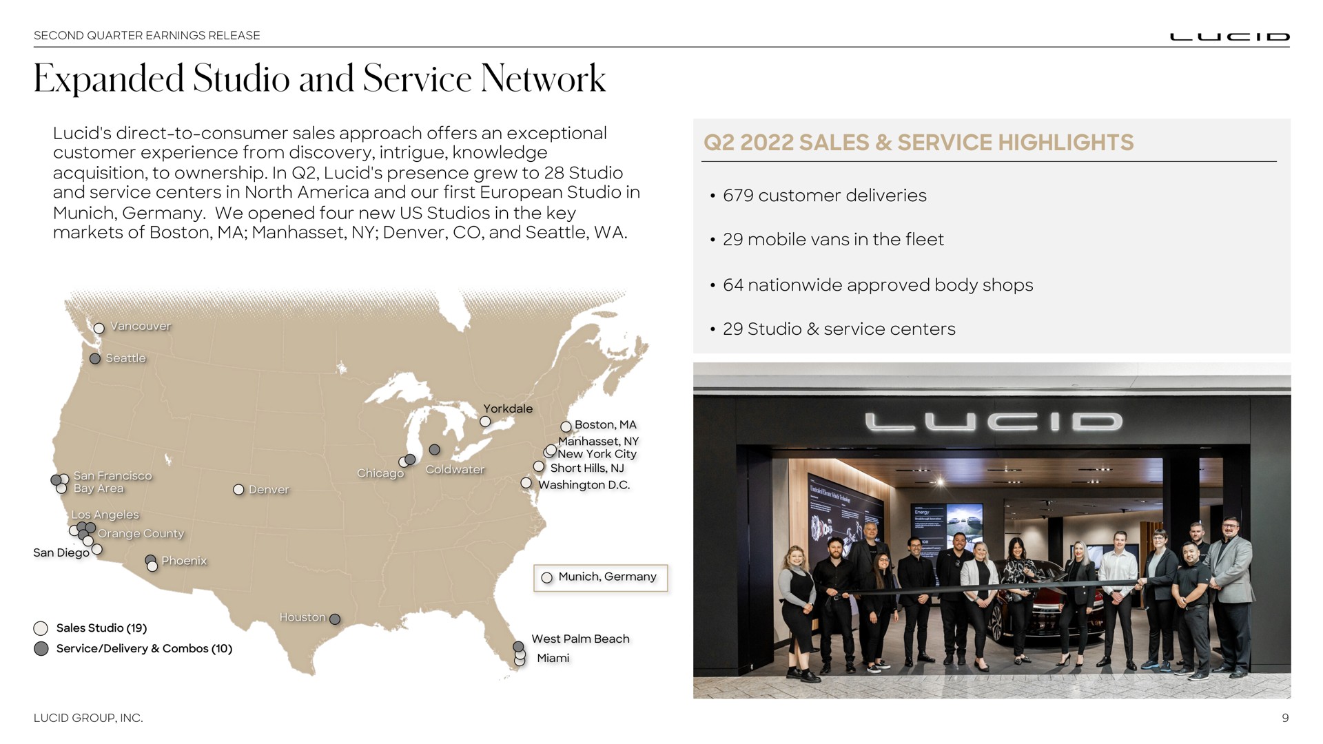 expanded studio and service network | Lucid Motors