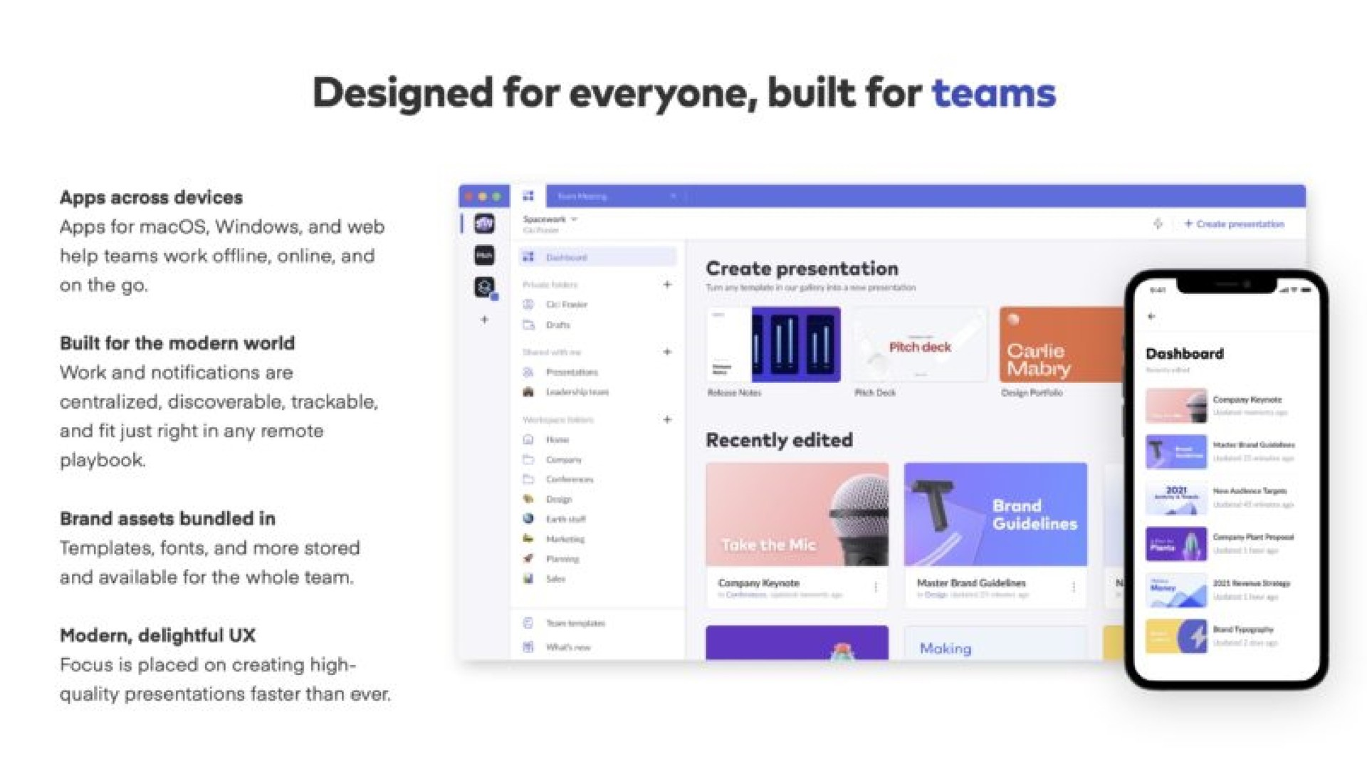 designed for everyone built for teams | Pitch