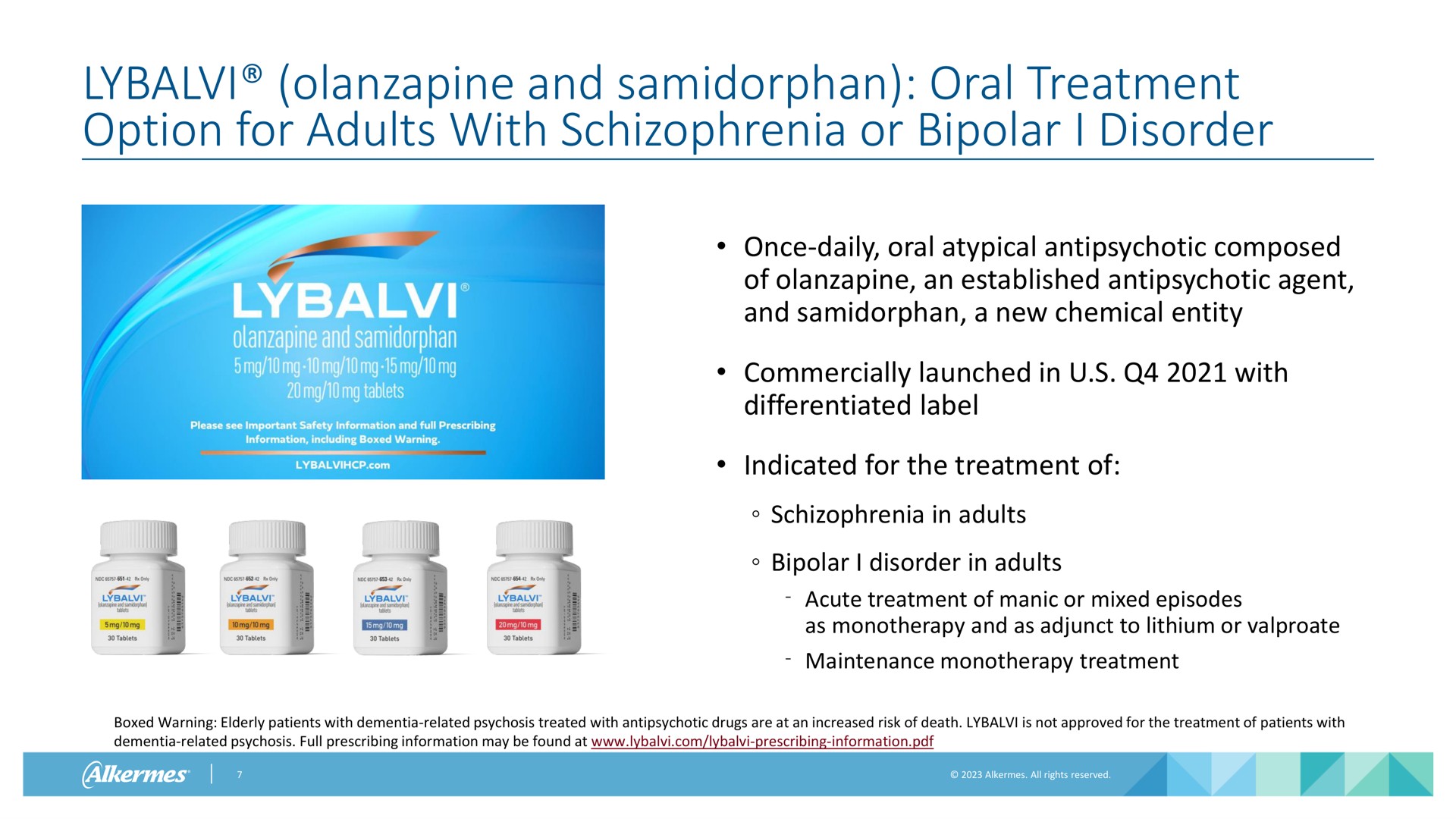 and oral treatment option for adults with schizophrenia or bipolar i disorder | Alkermes