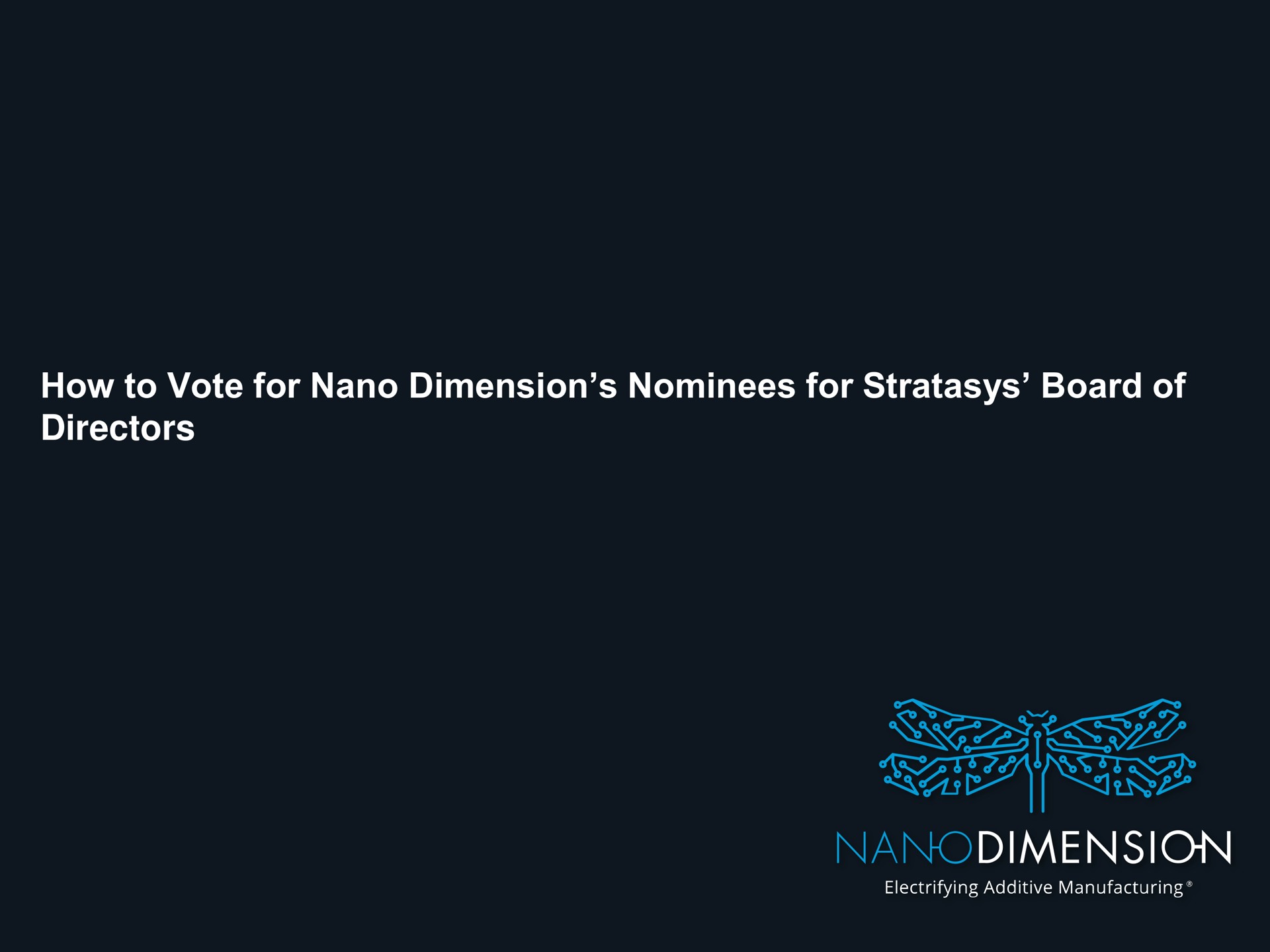 how to vote for dimension nominees for board of directors | Nano Dimension