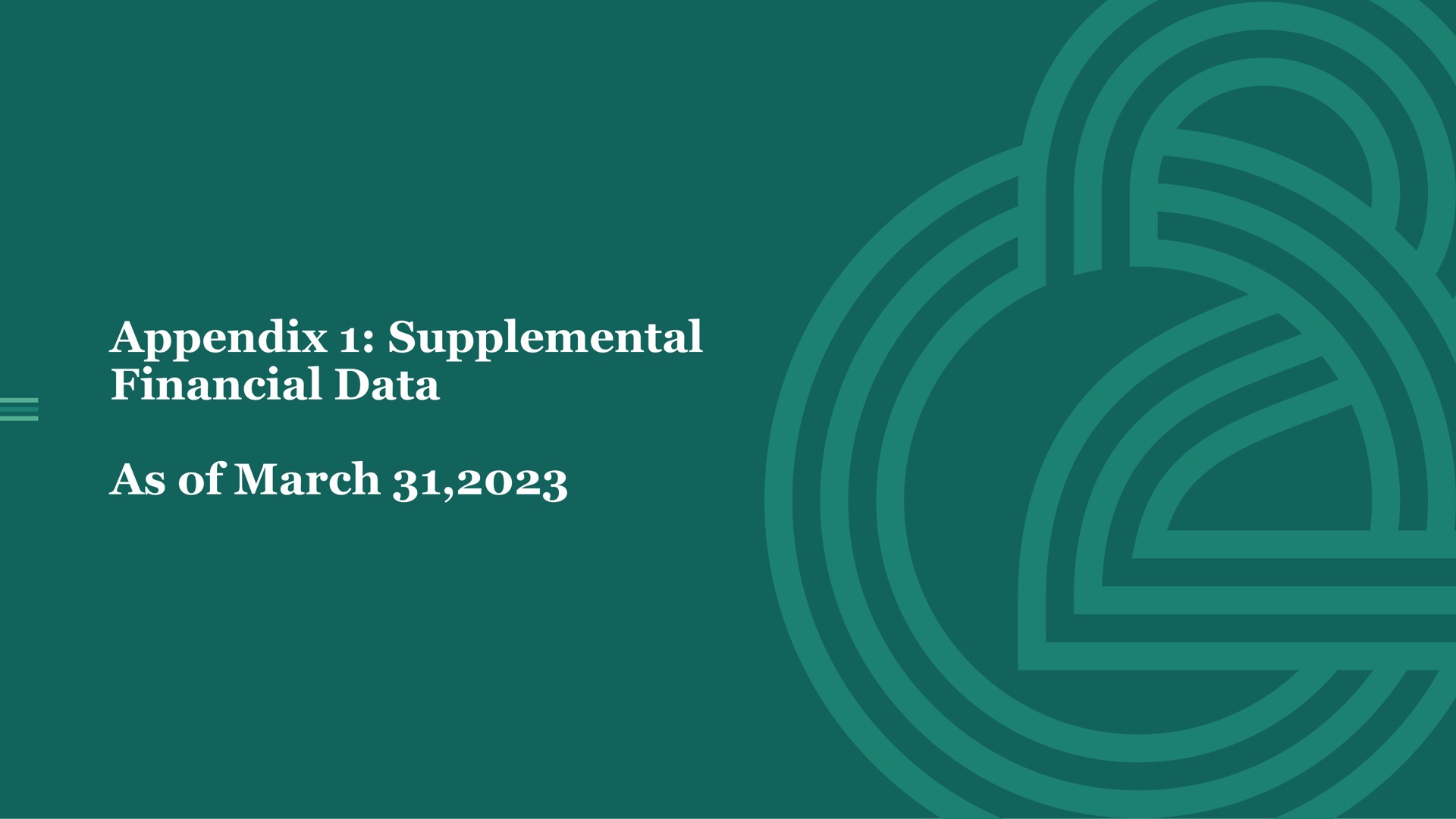 appendix supplemental financial data as of march | Old Second Bancorp