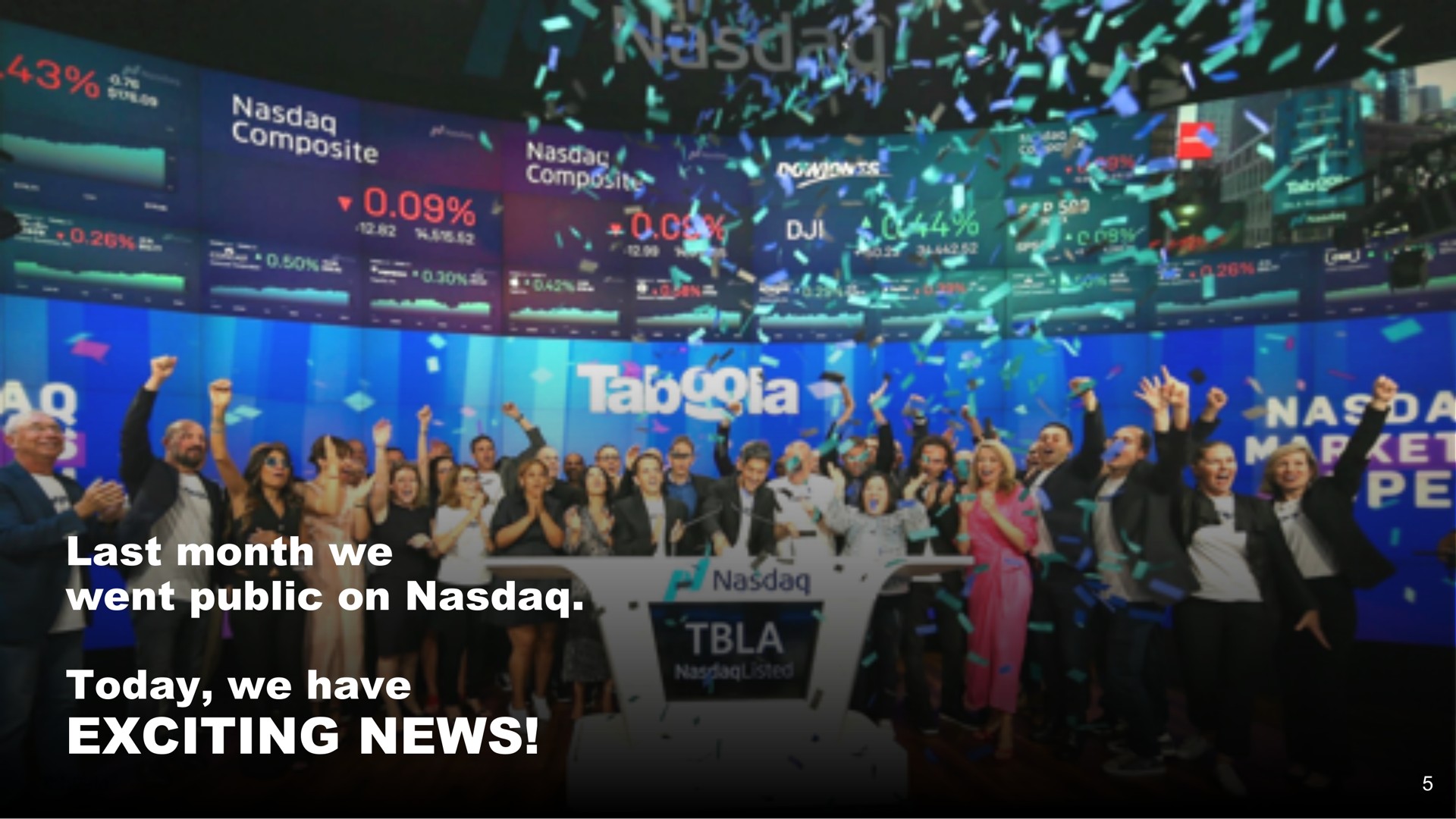 last month we went public on today we have exciting news | Taboola