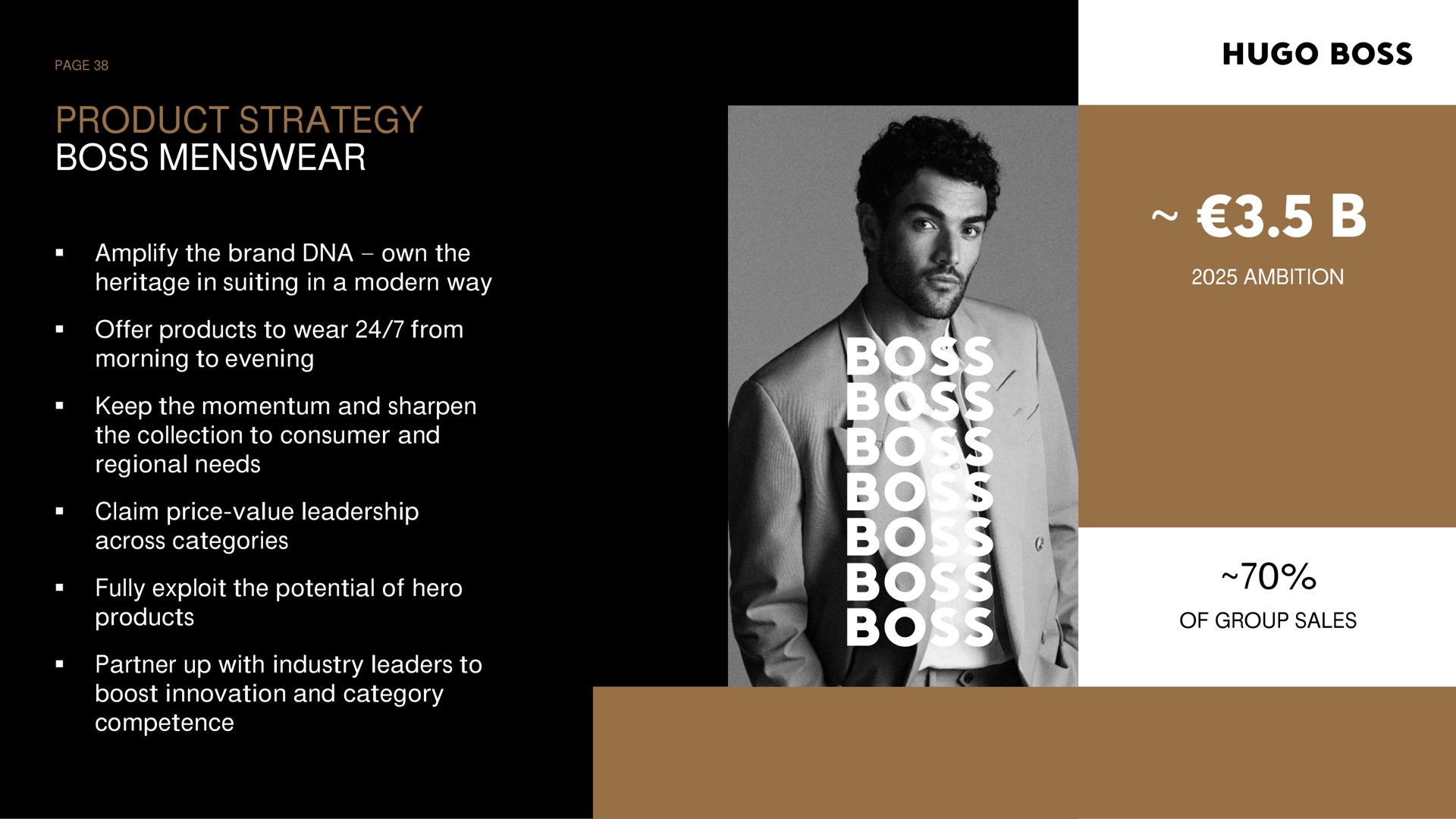 product strategy boss claim price value leadership across categories competence products of group sales my | Hugo Boss