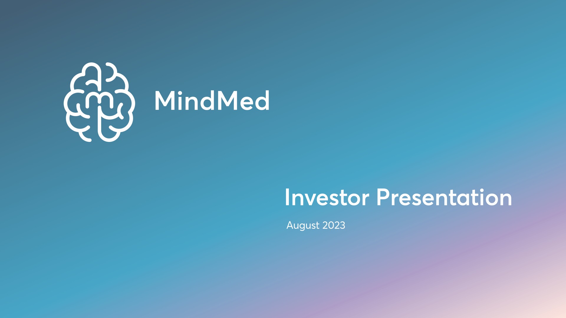 investor presentation august | MindMed