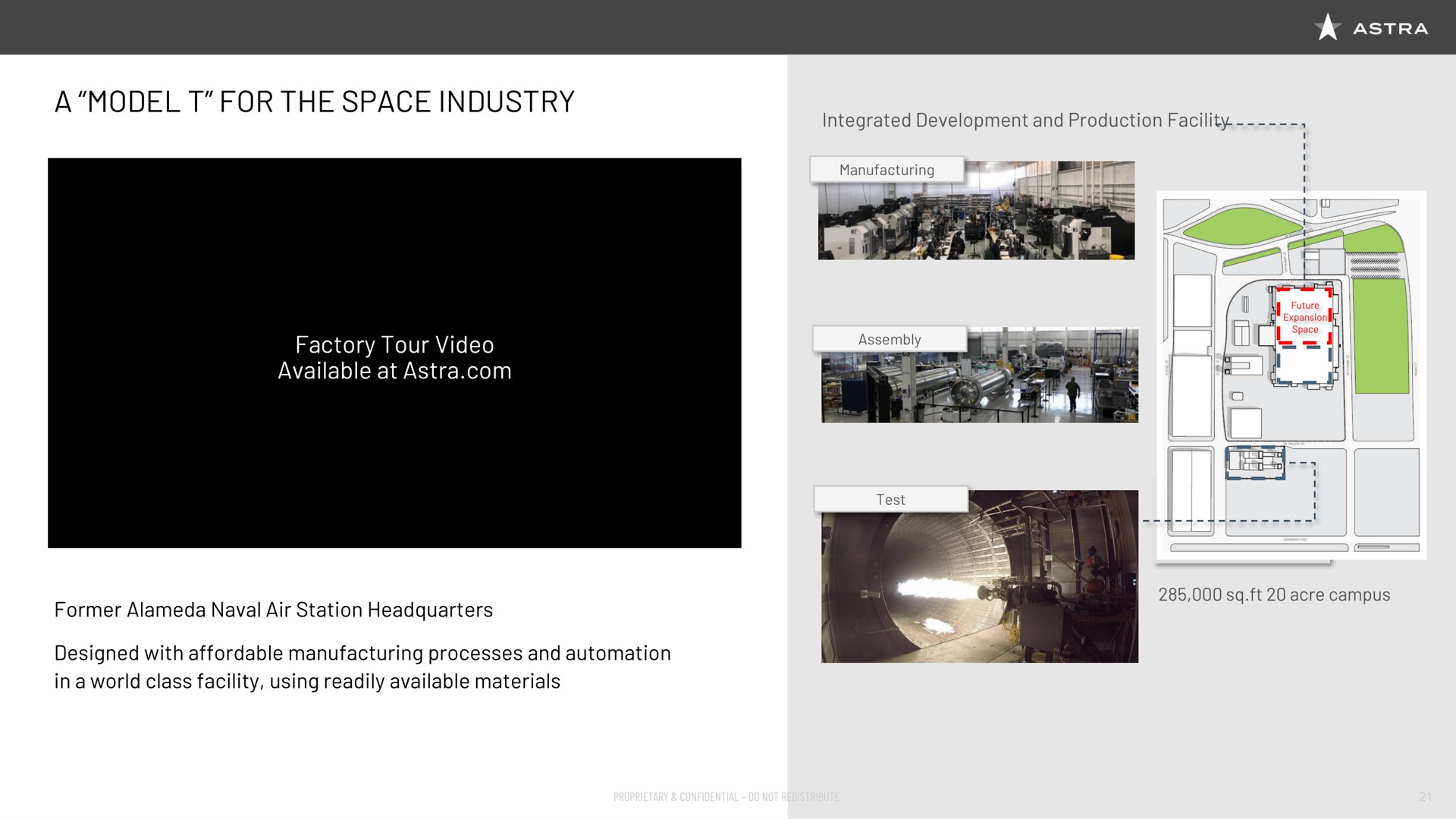 a model for the space industry factory tour video available at | Astra