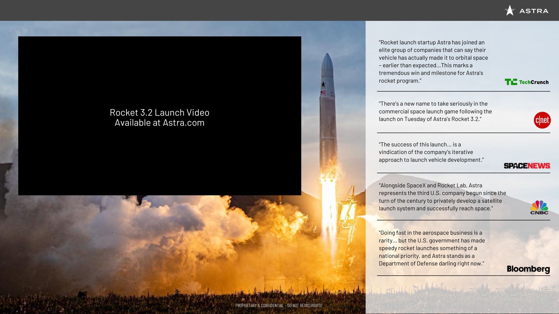 rocket launch video available at | Astra