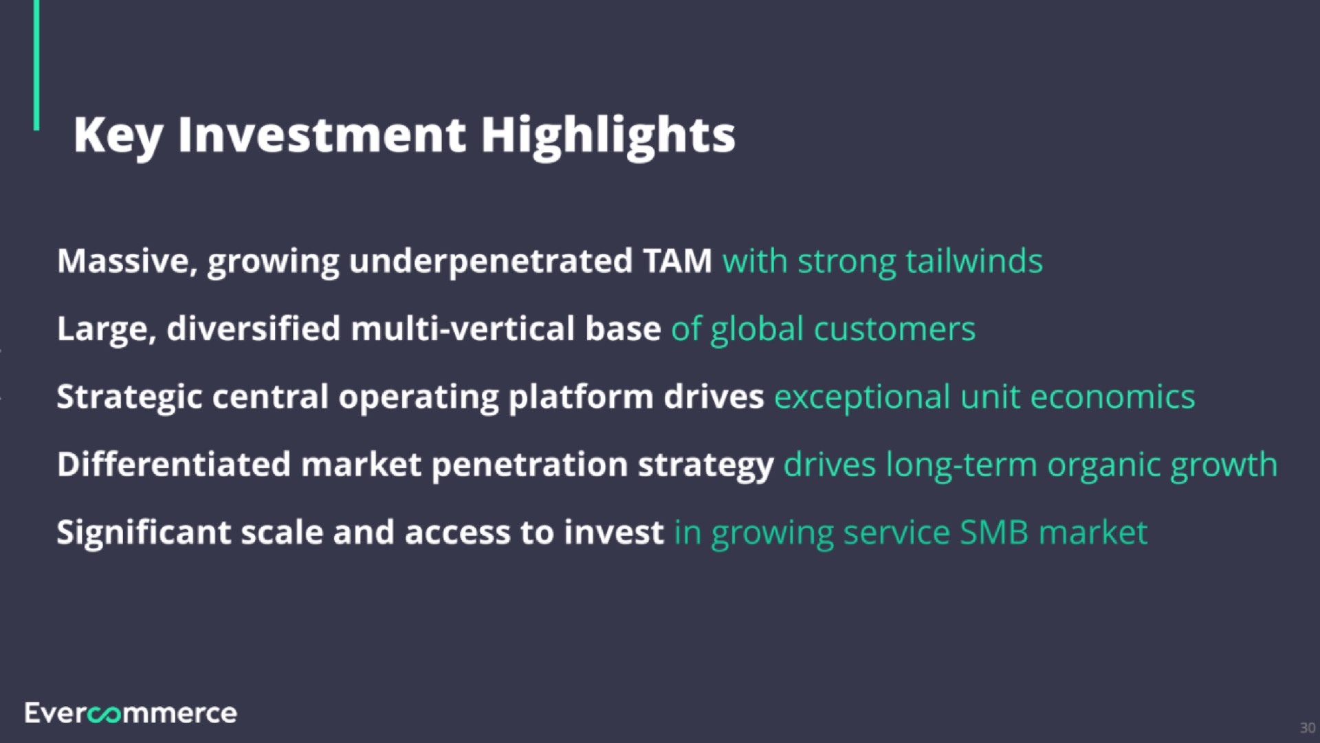 key investment highlights | EverCommerce
