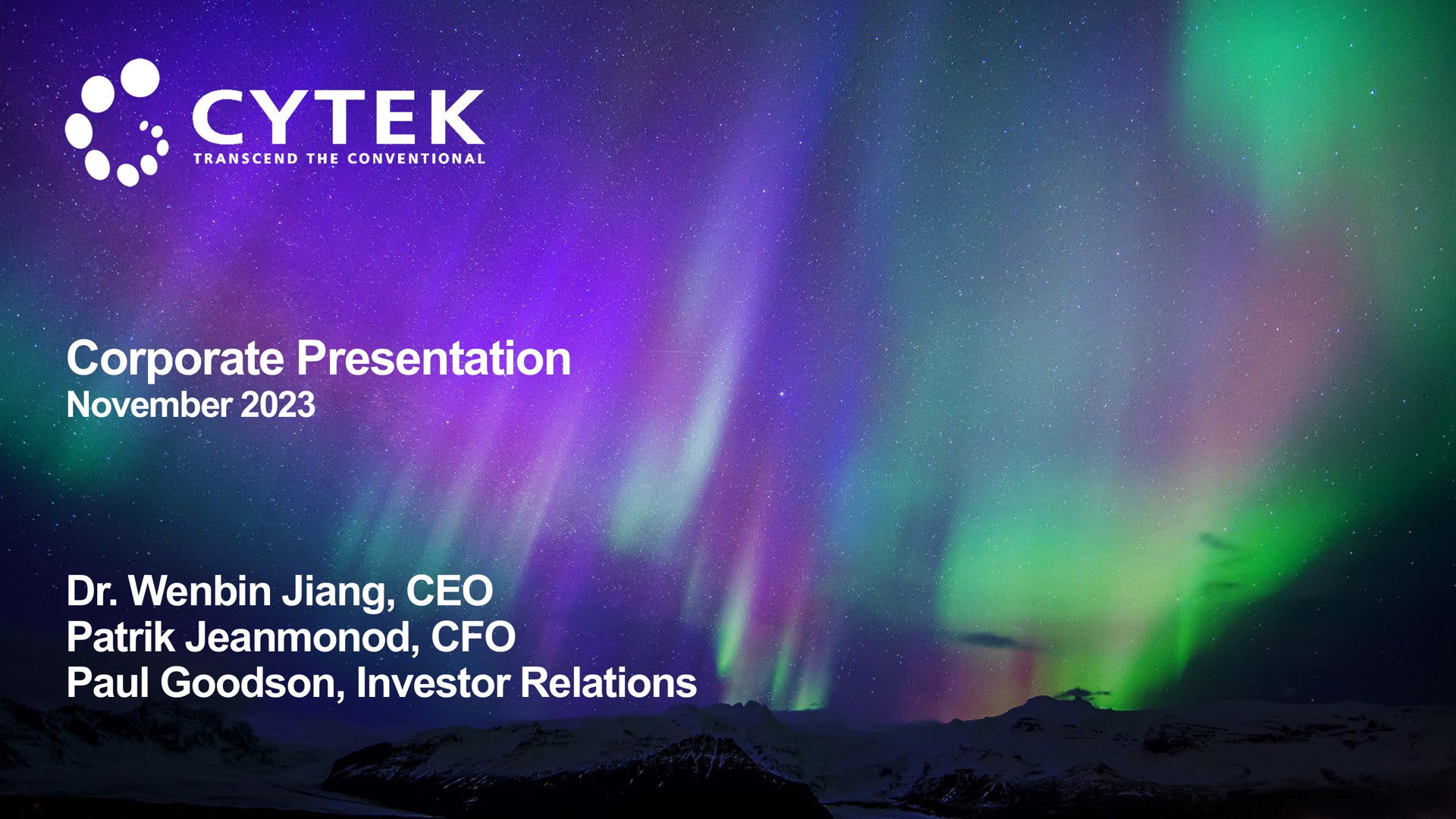corporate presentation investor relations me | Cytek