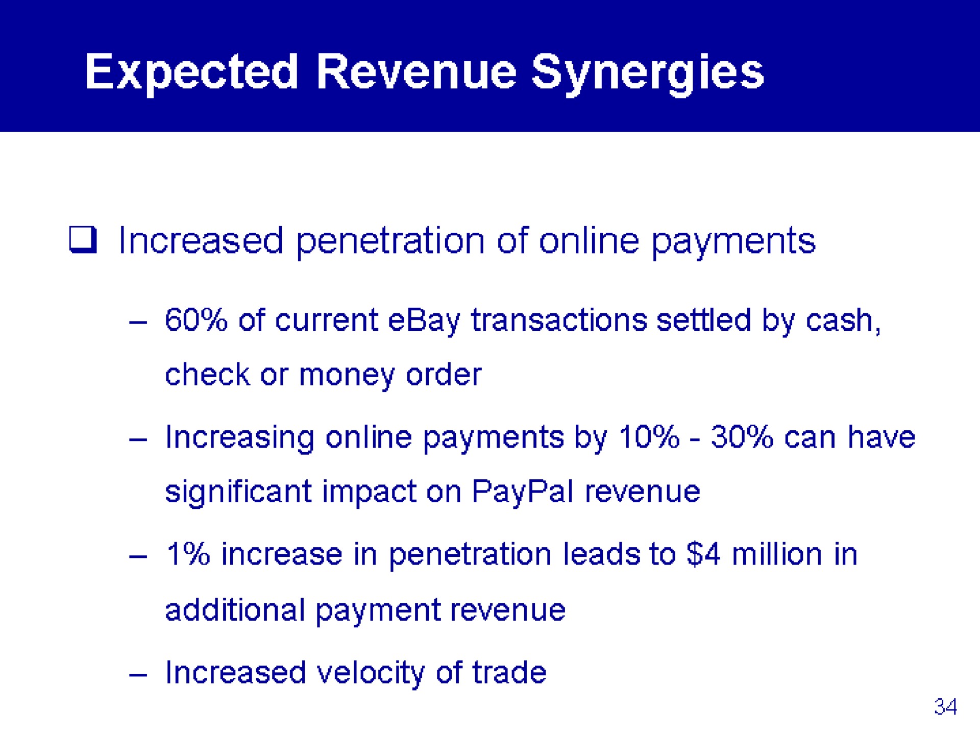 expected revenue synergies | eBay