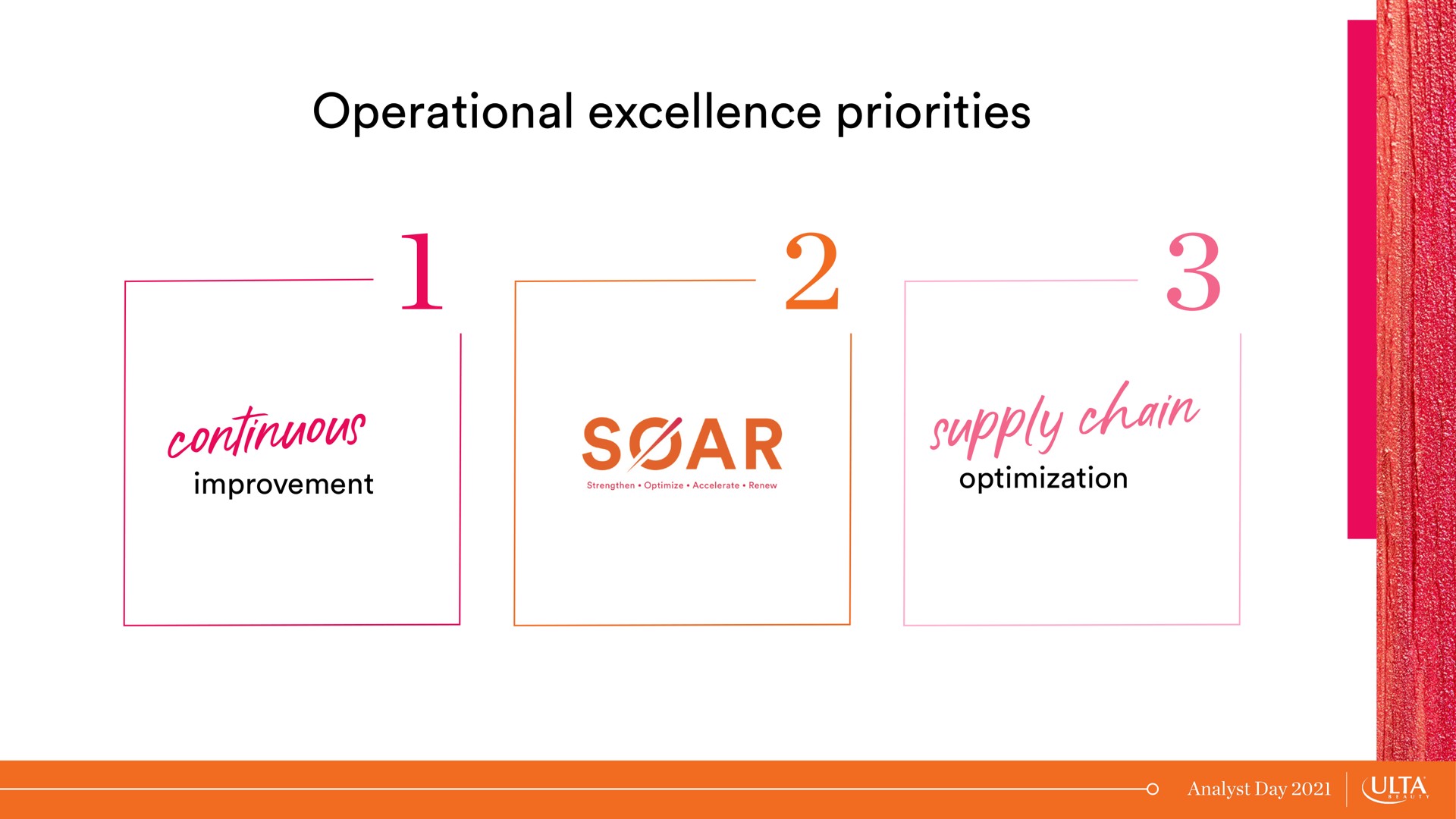 operational excellence priorities continuous supply | Ulta Beauty