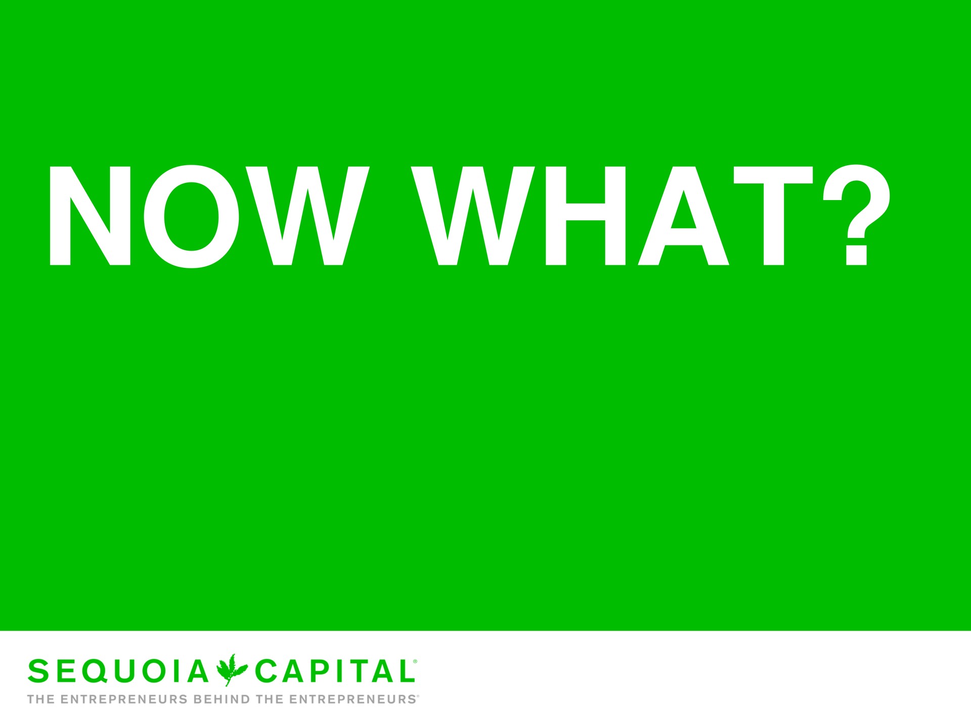 now what | Sequoia Capital