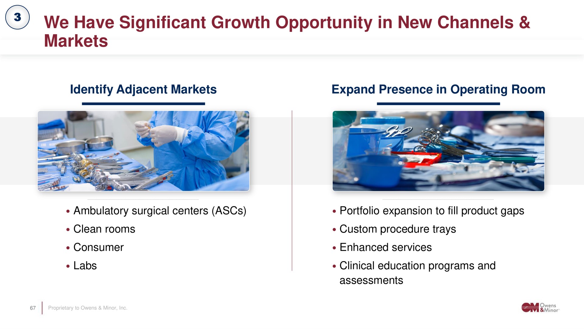 we have significant growth opportunity in new channels markets | Owens&Minor