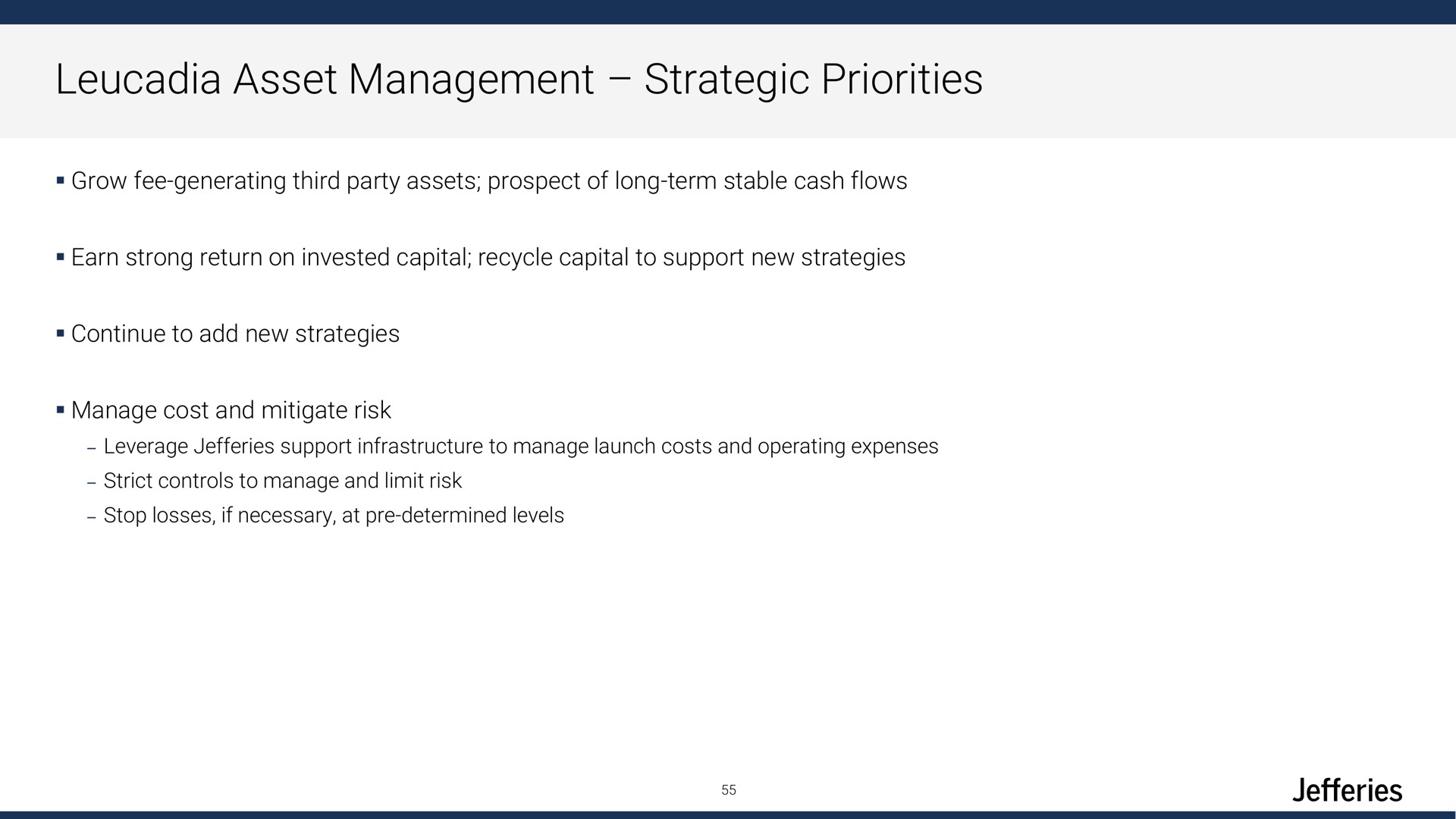 asset management strategic priorities | Jefferies Financial Group