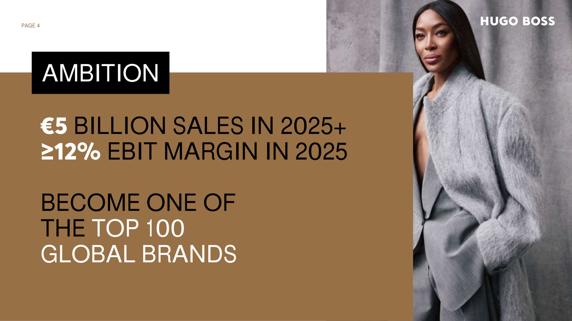 ambition billion sales in margin in become one of the top global brands a | Hugo Boss