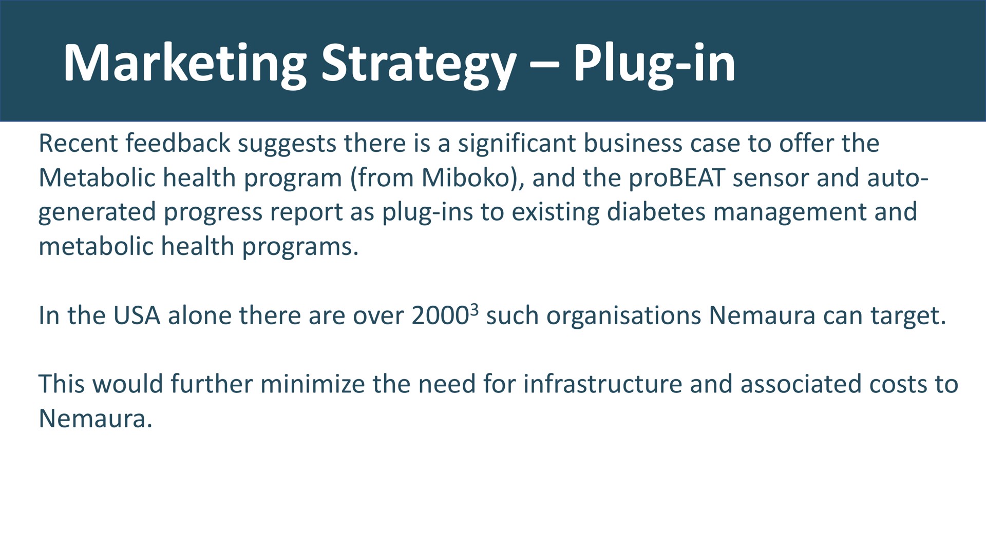 marketing strategy plug in | Nemaura Medical