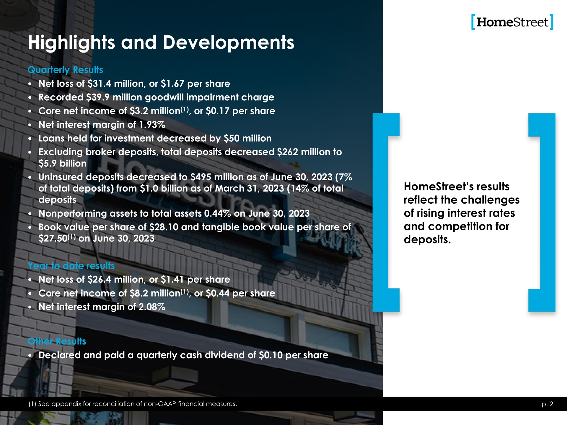 highlights and developments | HomeStreet
