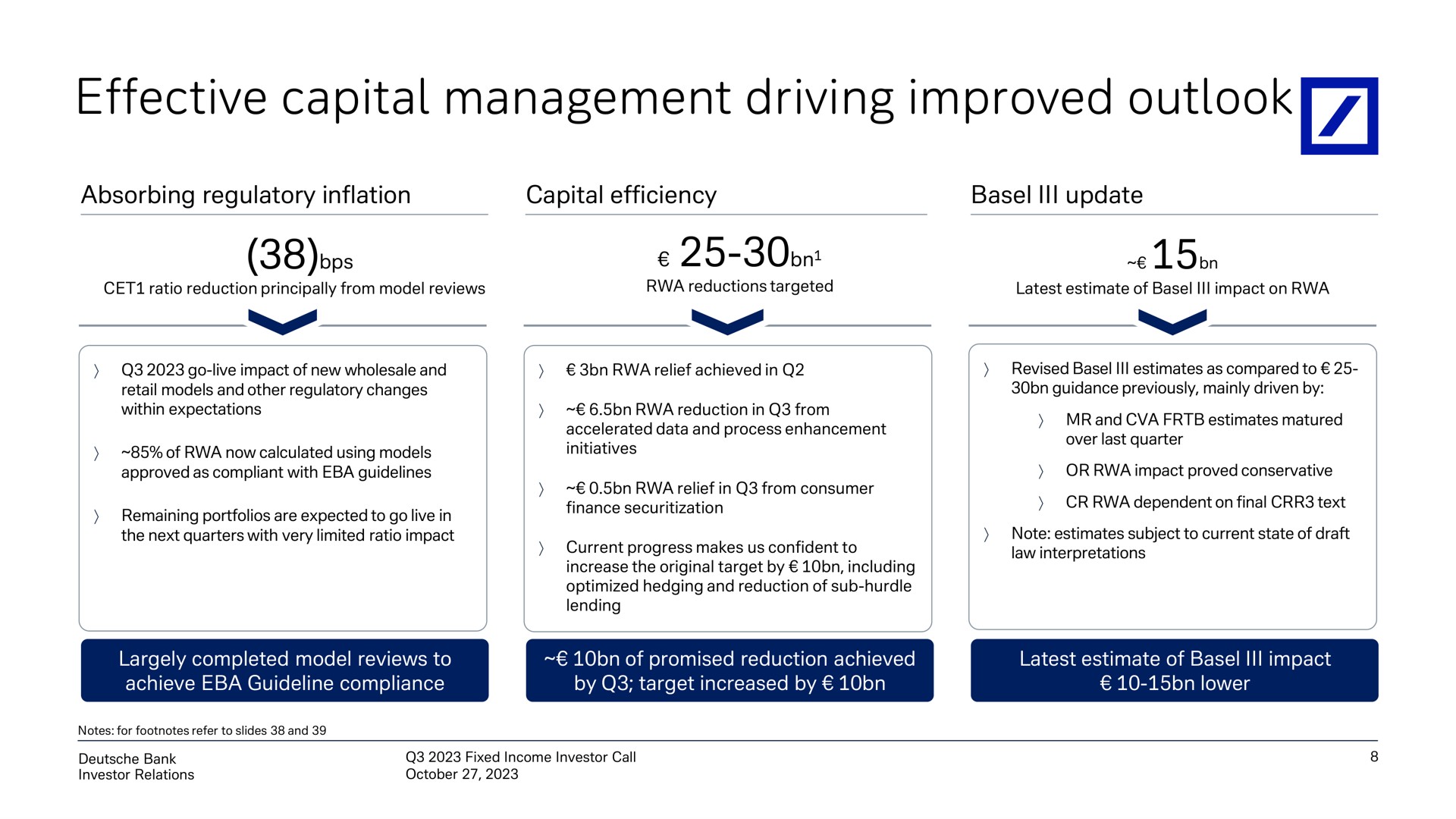 effective capital management driving improved outlook | Deutsche Bank