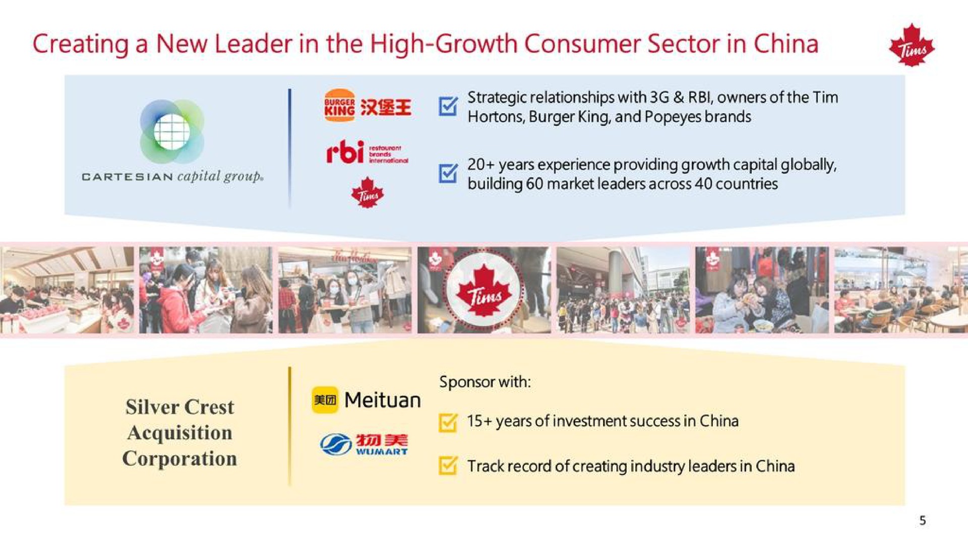 creating a new leader in the high growth consumer sector in china roi silver crest | Tim Hortons China