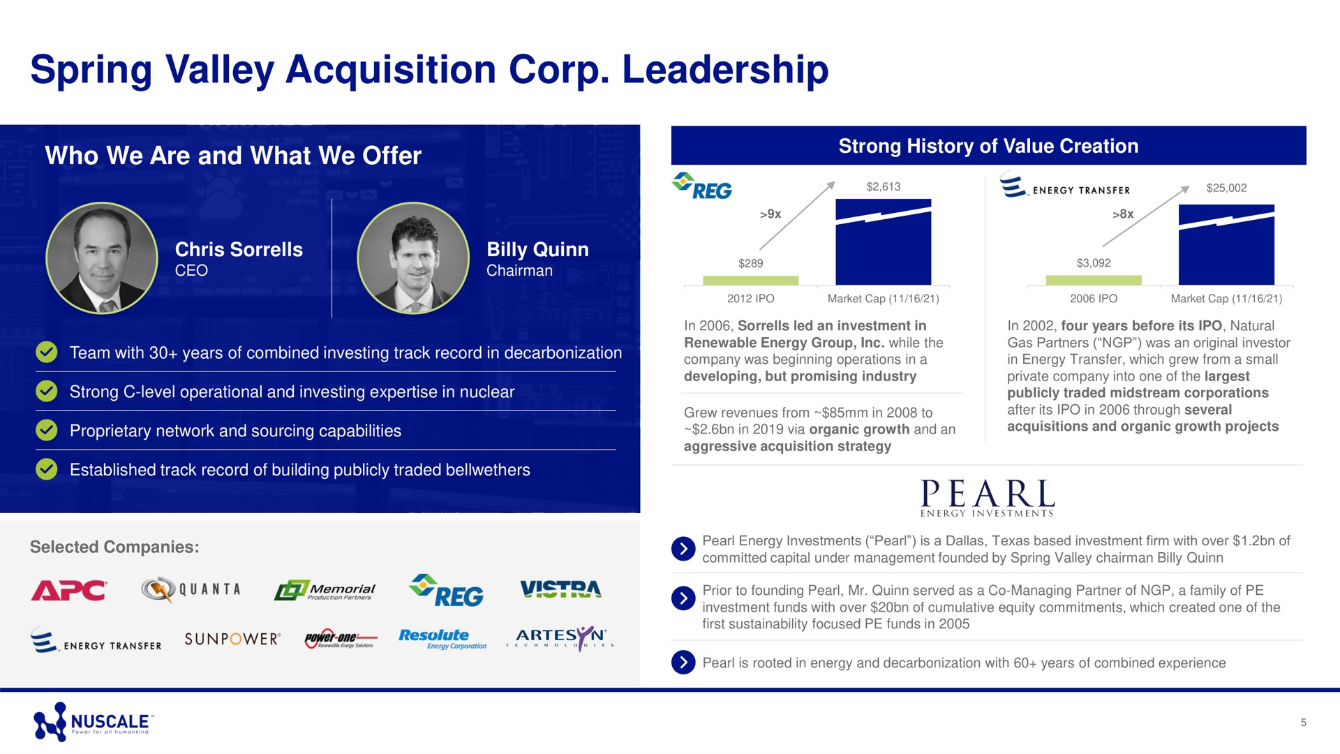 spring valley acquisition corp leadership pea seg | Nuscale