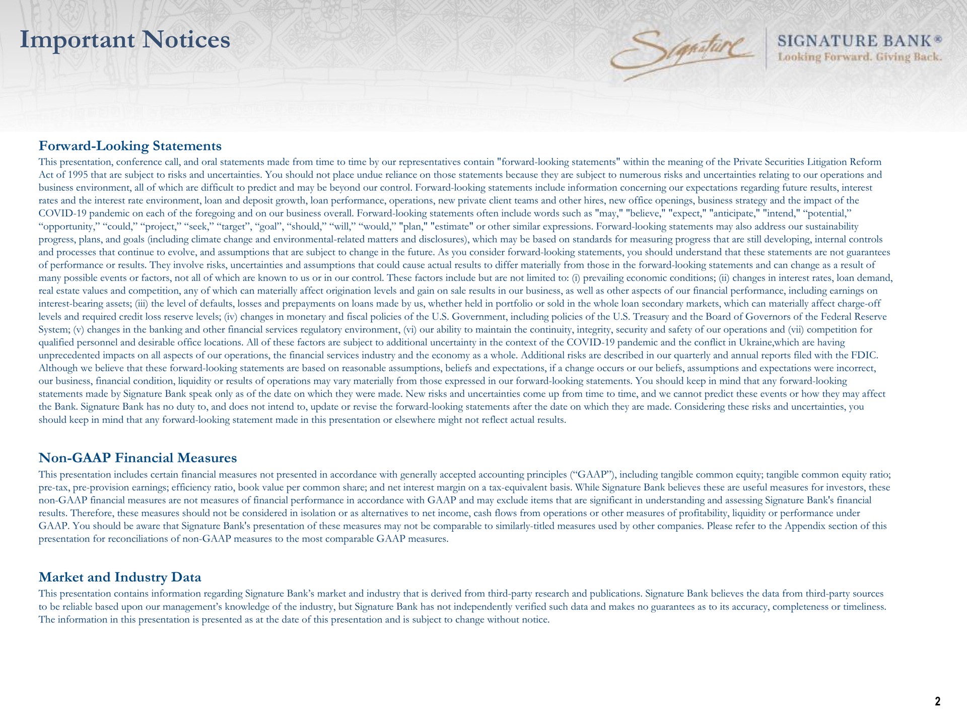 important notices signature bank | Signature Bank
