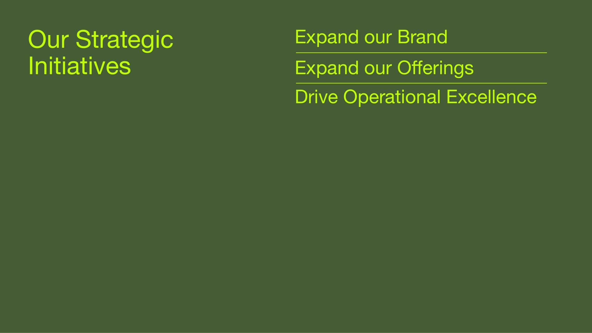 our strategic initiatives expand our brand expand our drive operational excellence offerings | Sonos