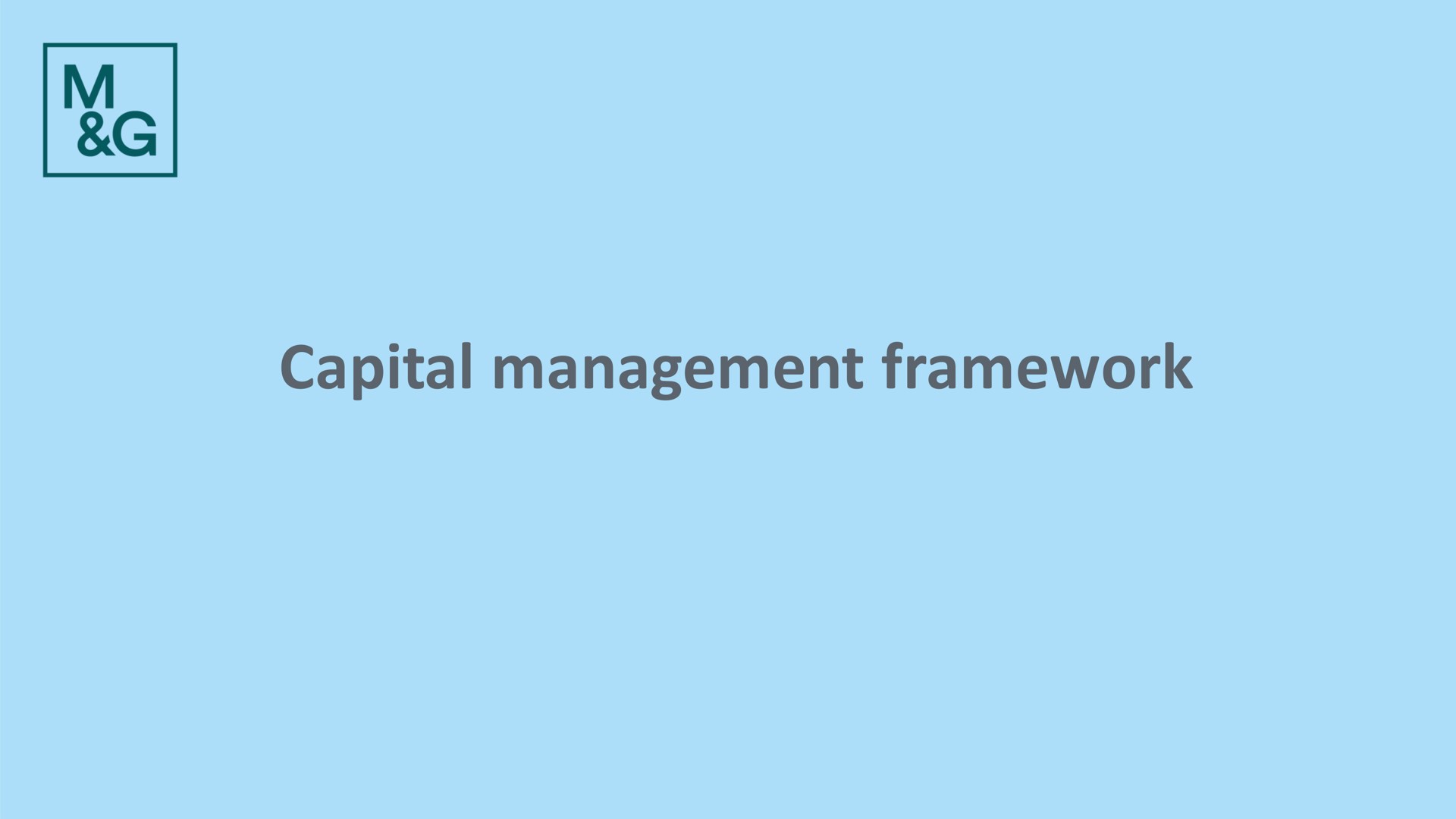 capital management framework | M&G