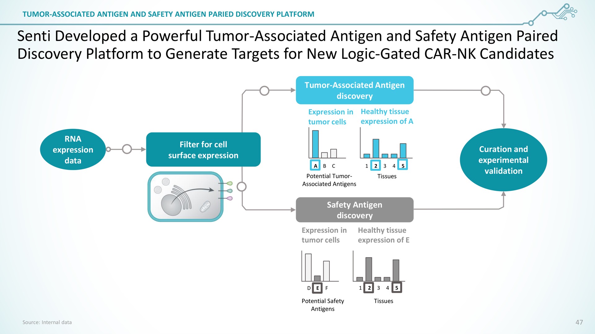 senti developed a powerful tumor associated antigen and safety antigen paired discovery platform to generate targets for new logic gated car candidates if | SentiBio
