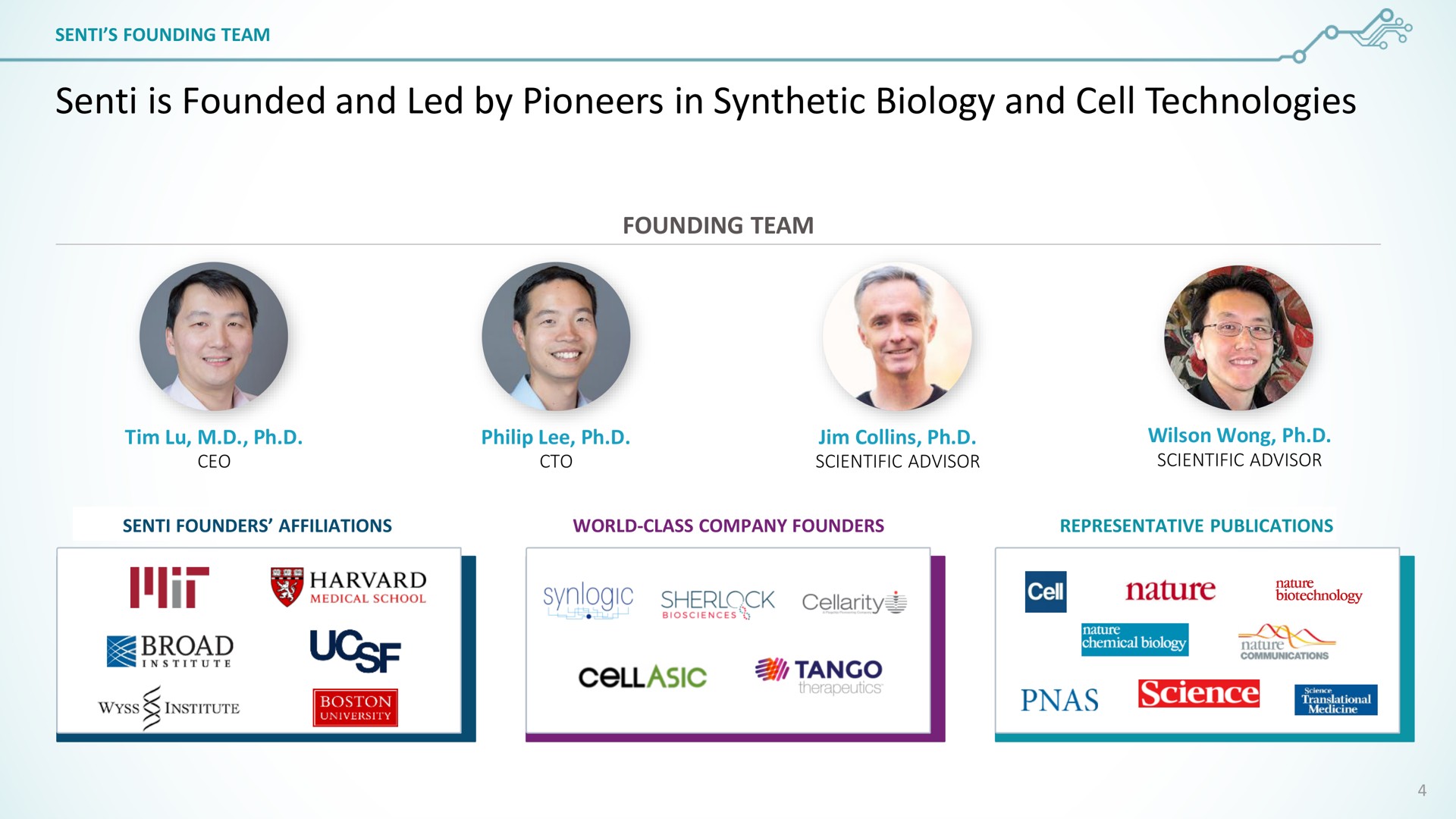 senti is founded and led by pioneers in synthetic biology and cell technologies tango | SentiBio