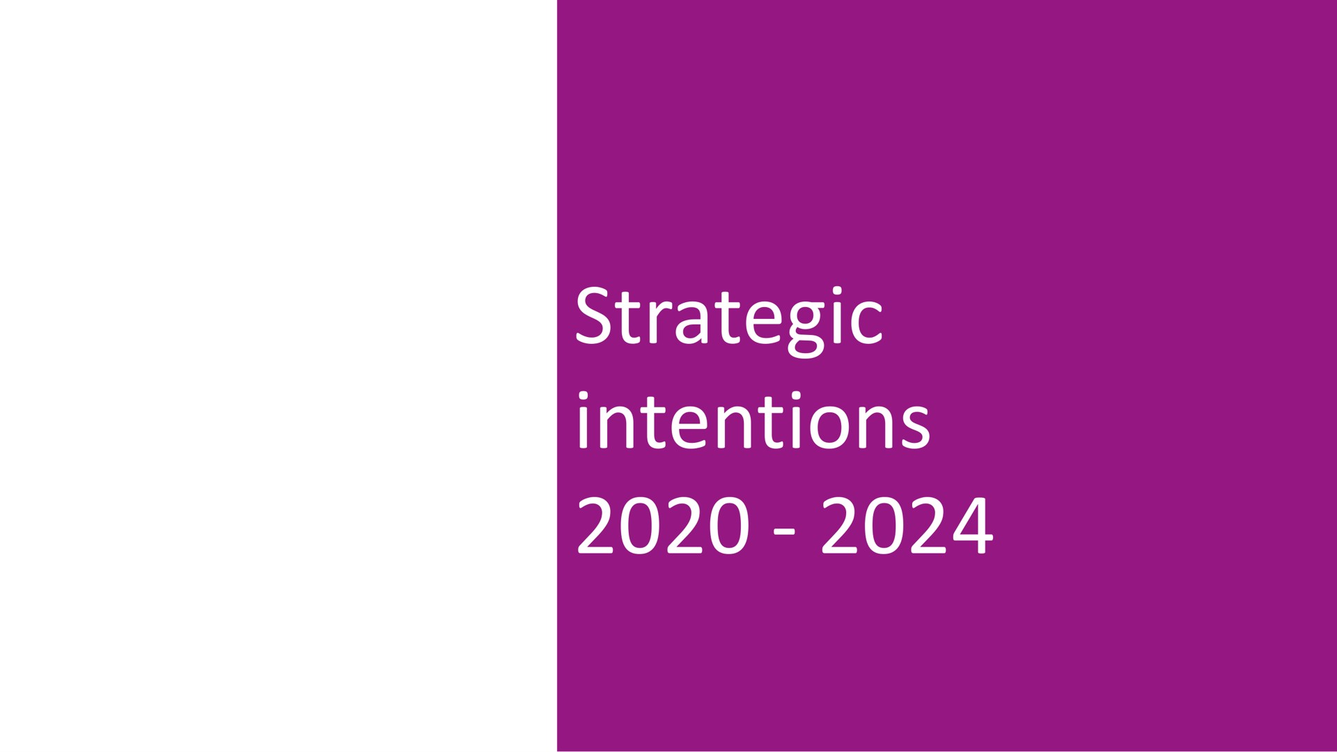 strategic intentions | GPI