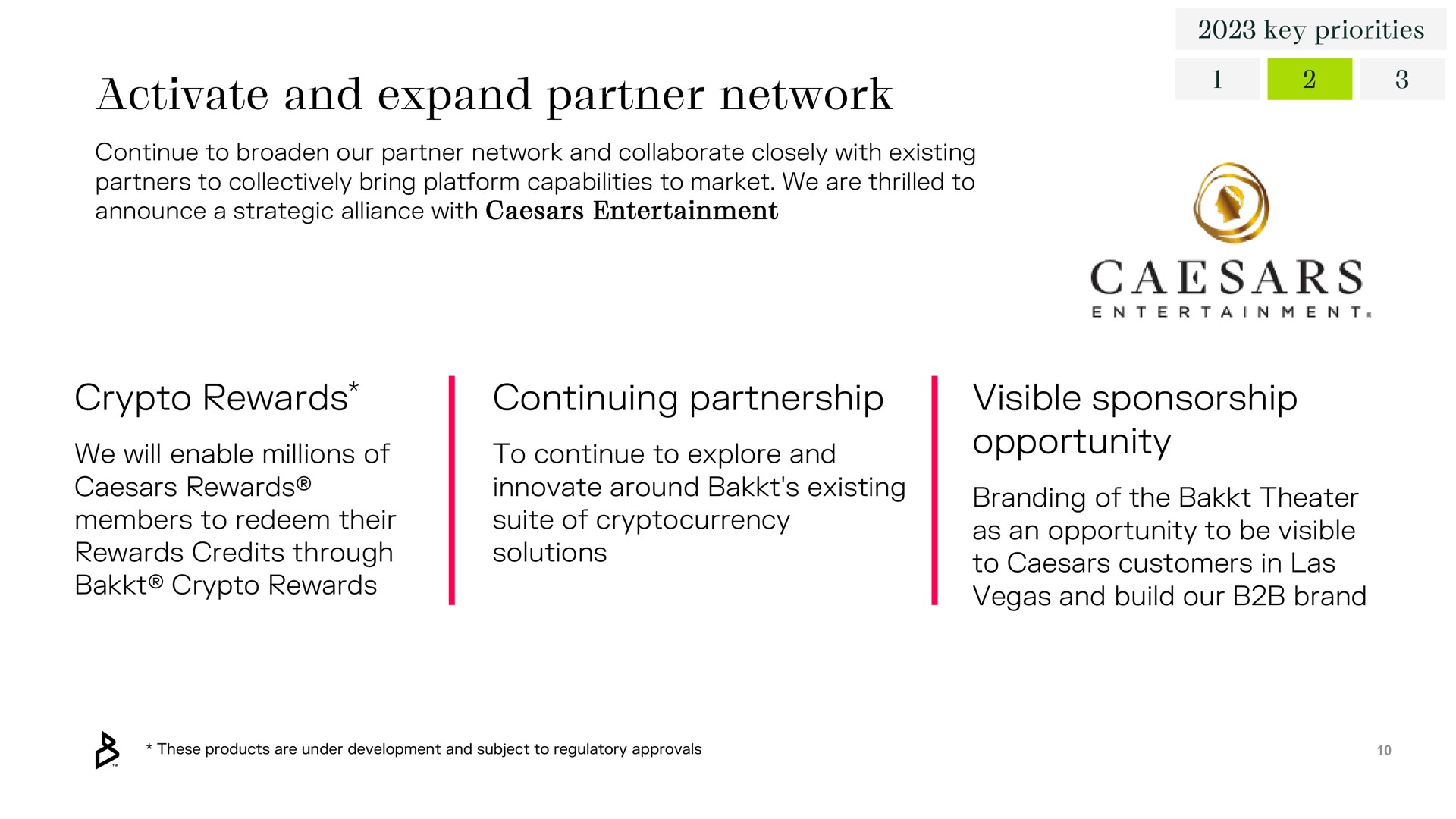 activate and expand partner network rewards continuing partnership visible sponsorship opportunity | Bakkt