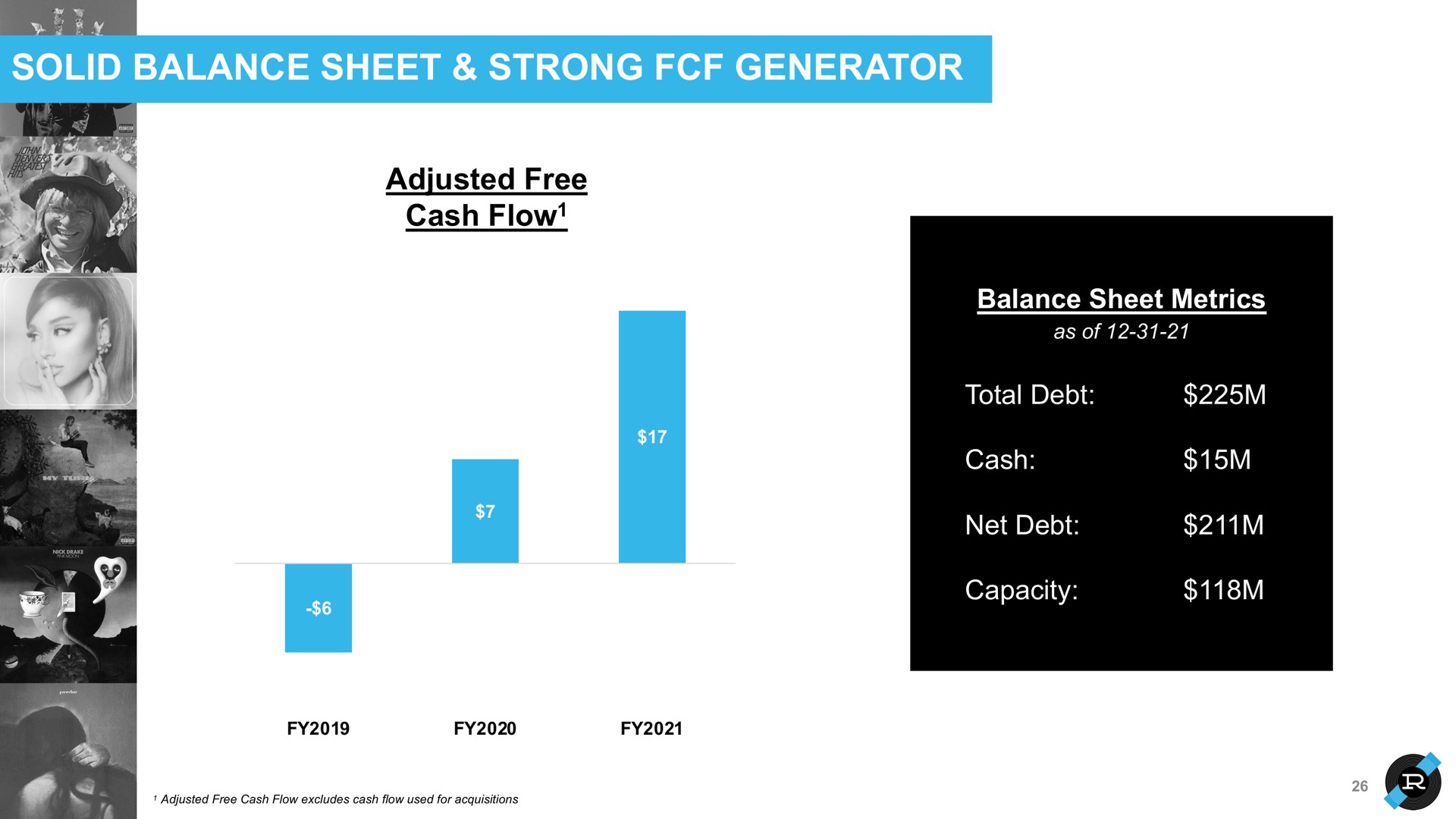 solid balance sheet strong generator adjusted free cash flow | Reservoir