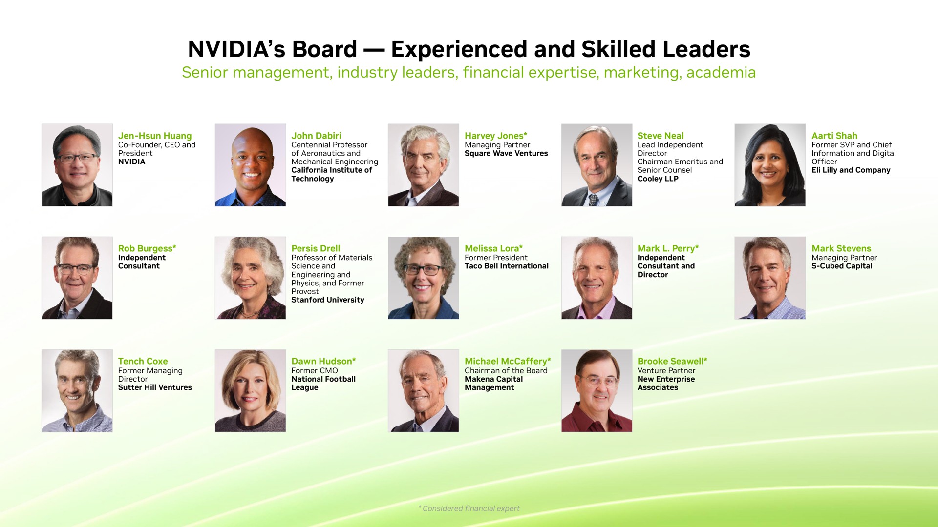 board experienced and skilled leaders | NVIDIA