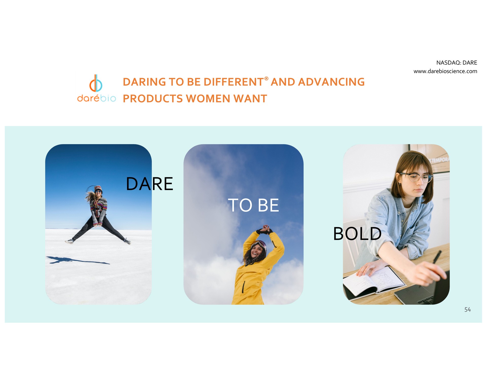 daring to be different and advancing products women want dare to be bold dar | Dare Bioscience