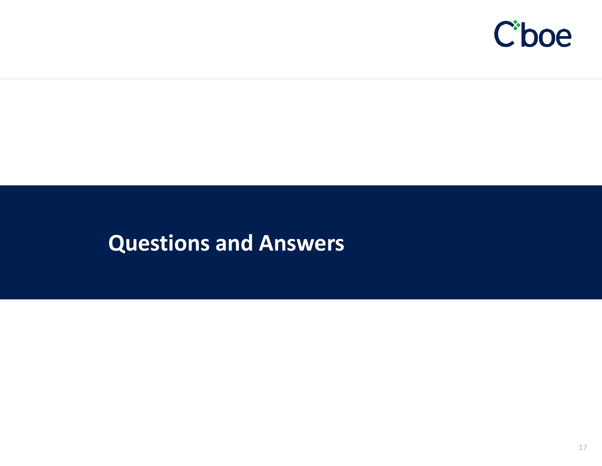 questions and answers | Cboe