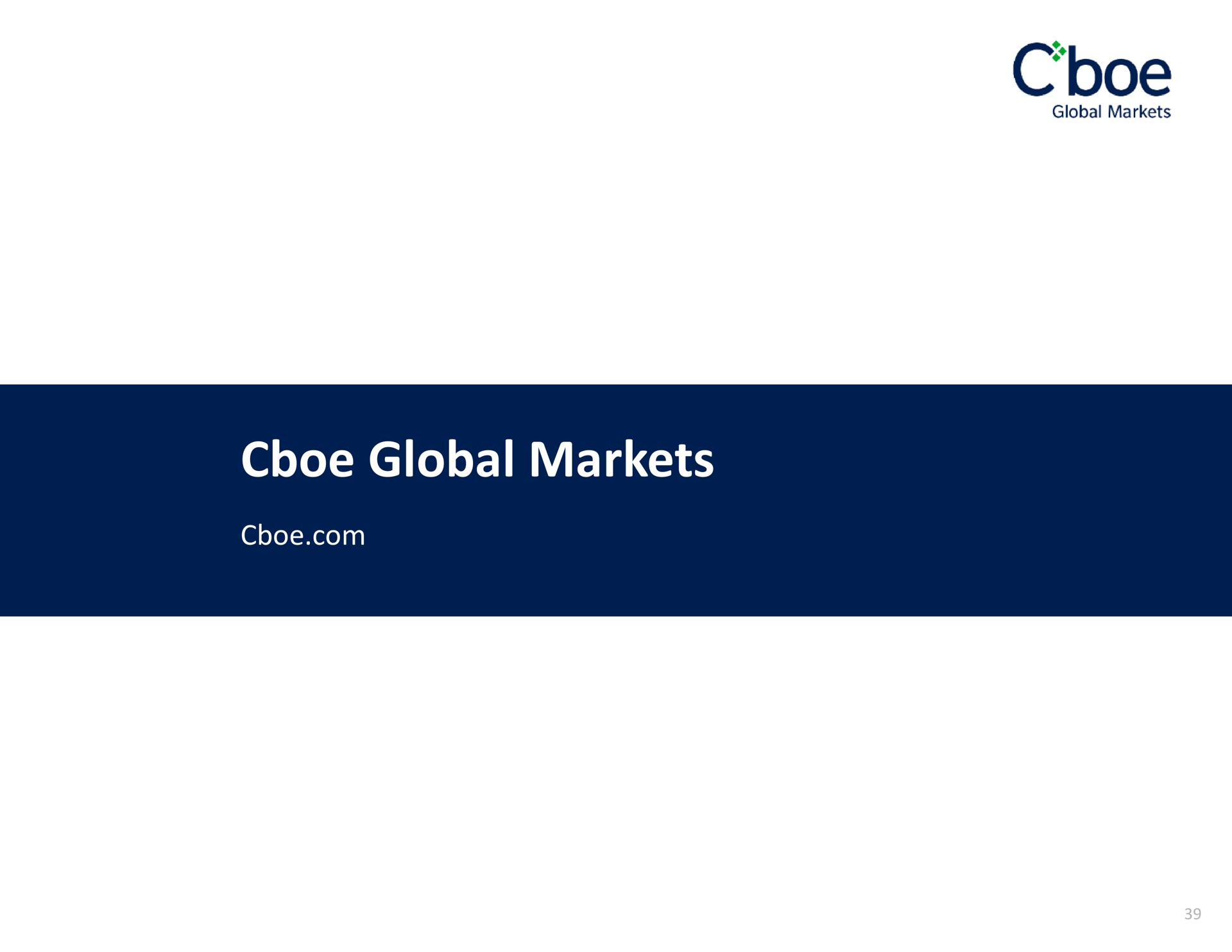 global markets | Cboe