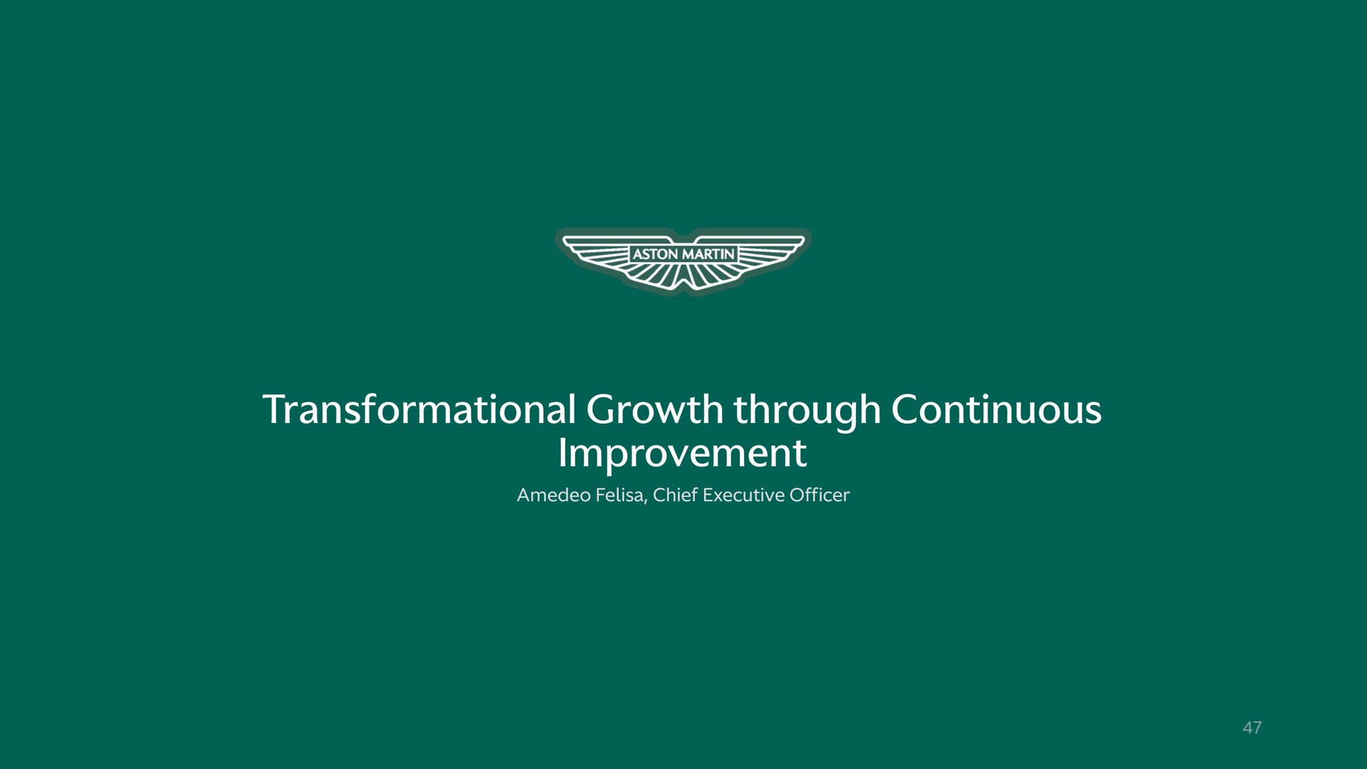 growth through continuous improvement | Aston Martin Lagonda