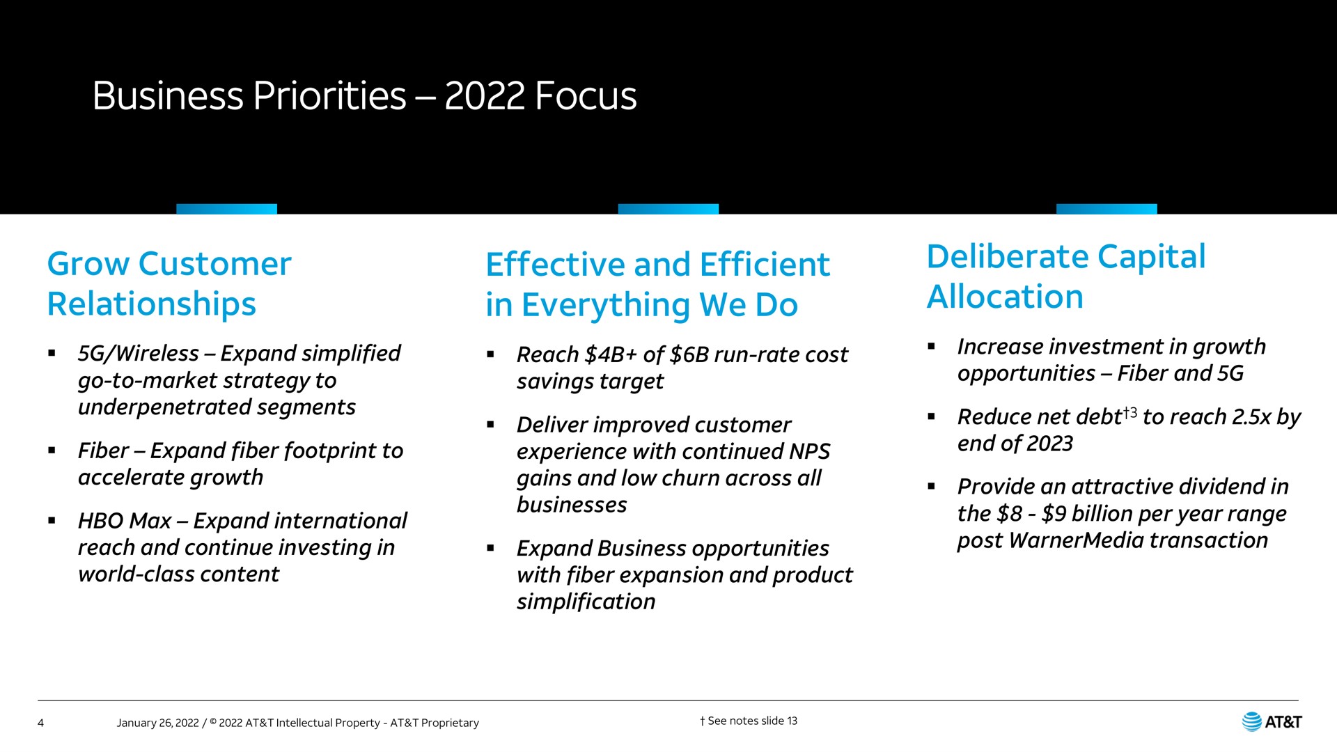 business priorities focus | AT&T