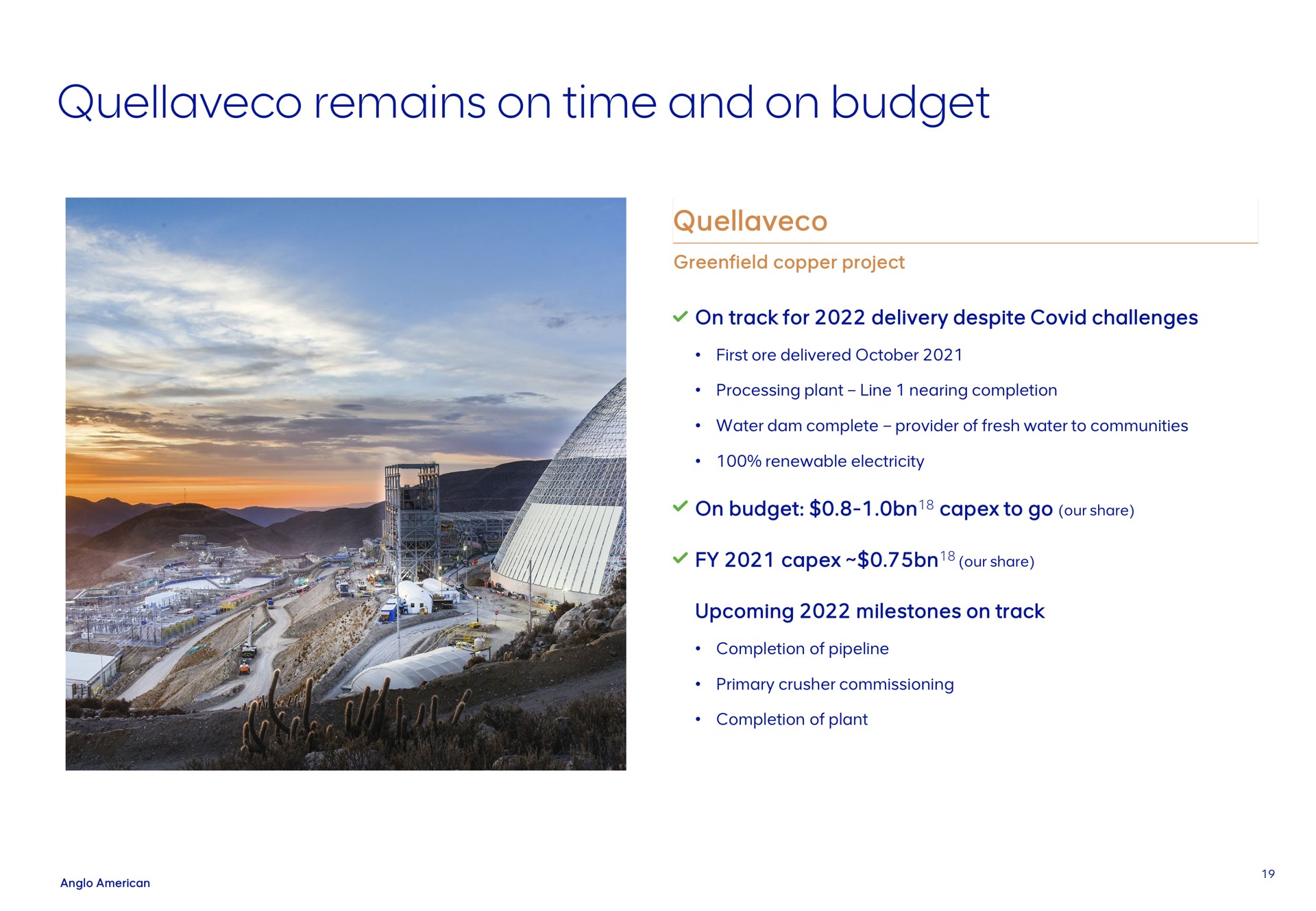 remains on time and on budget | AngloAmerican