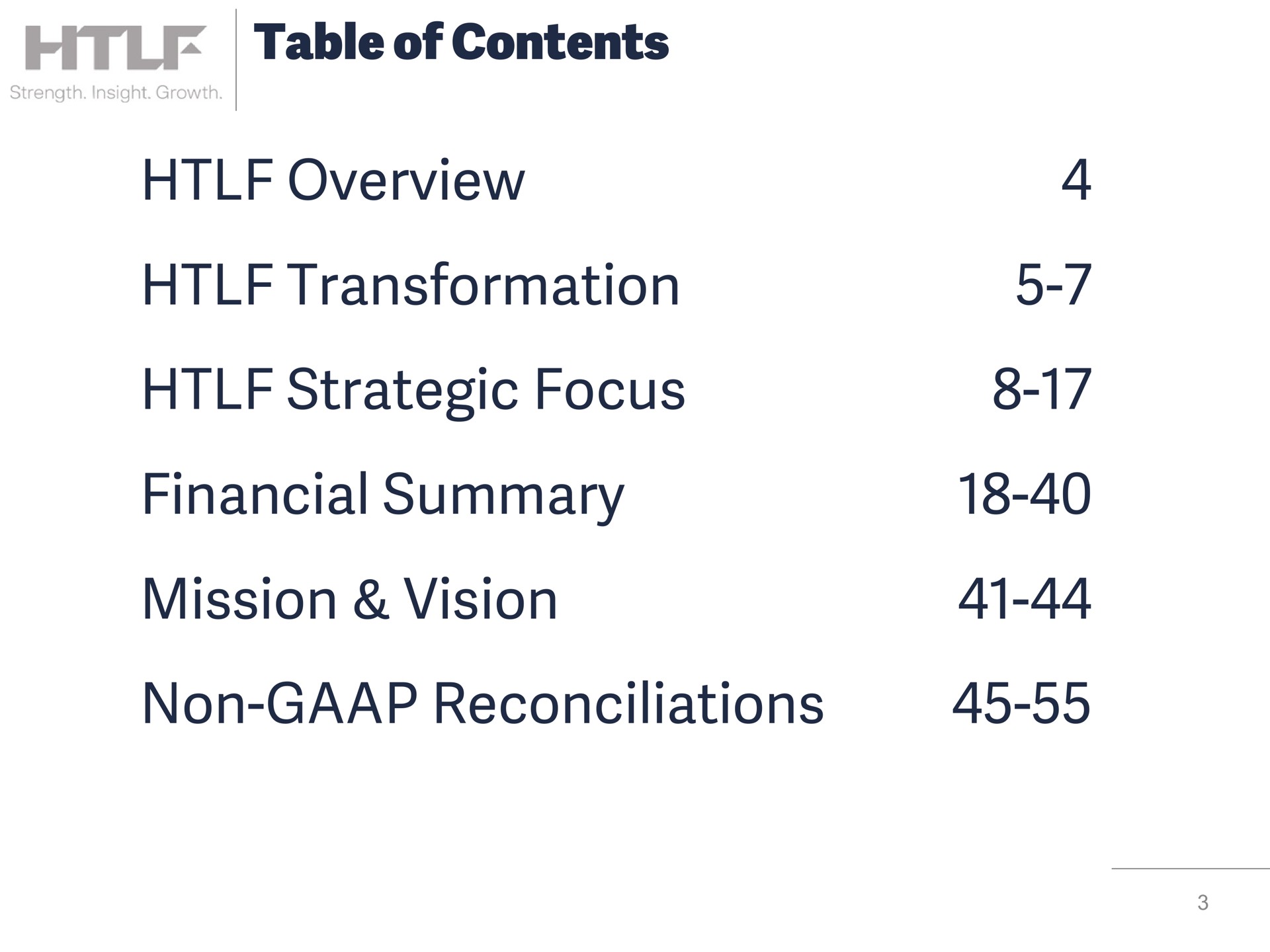 table of contents overview transformation strategic focus financial summary mission vision non reconciliations | Heartland Financial USA