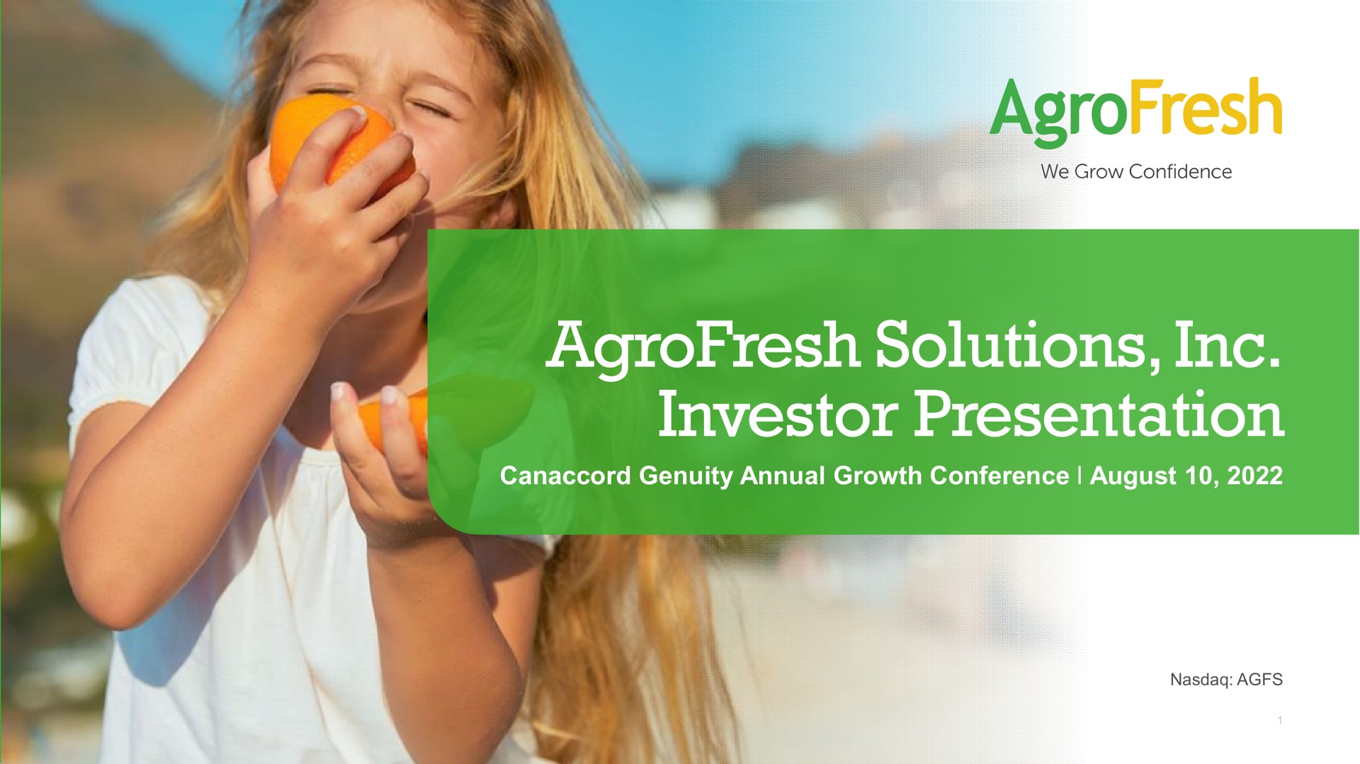 solutions investor presentation | AgroFresh
