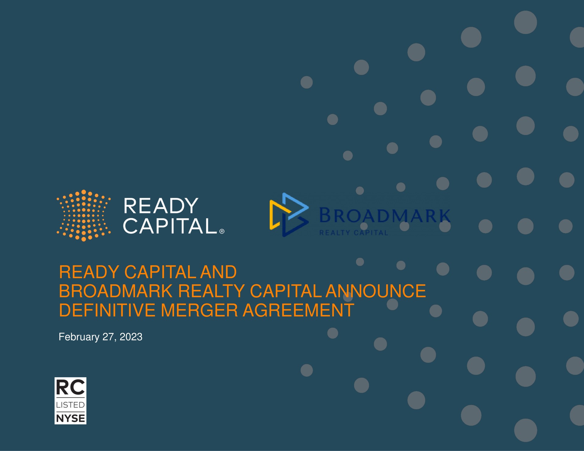 ready capital and realty capital announce definitive merger agreement tree | Ready Capital