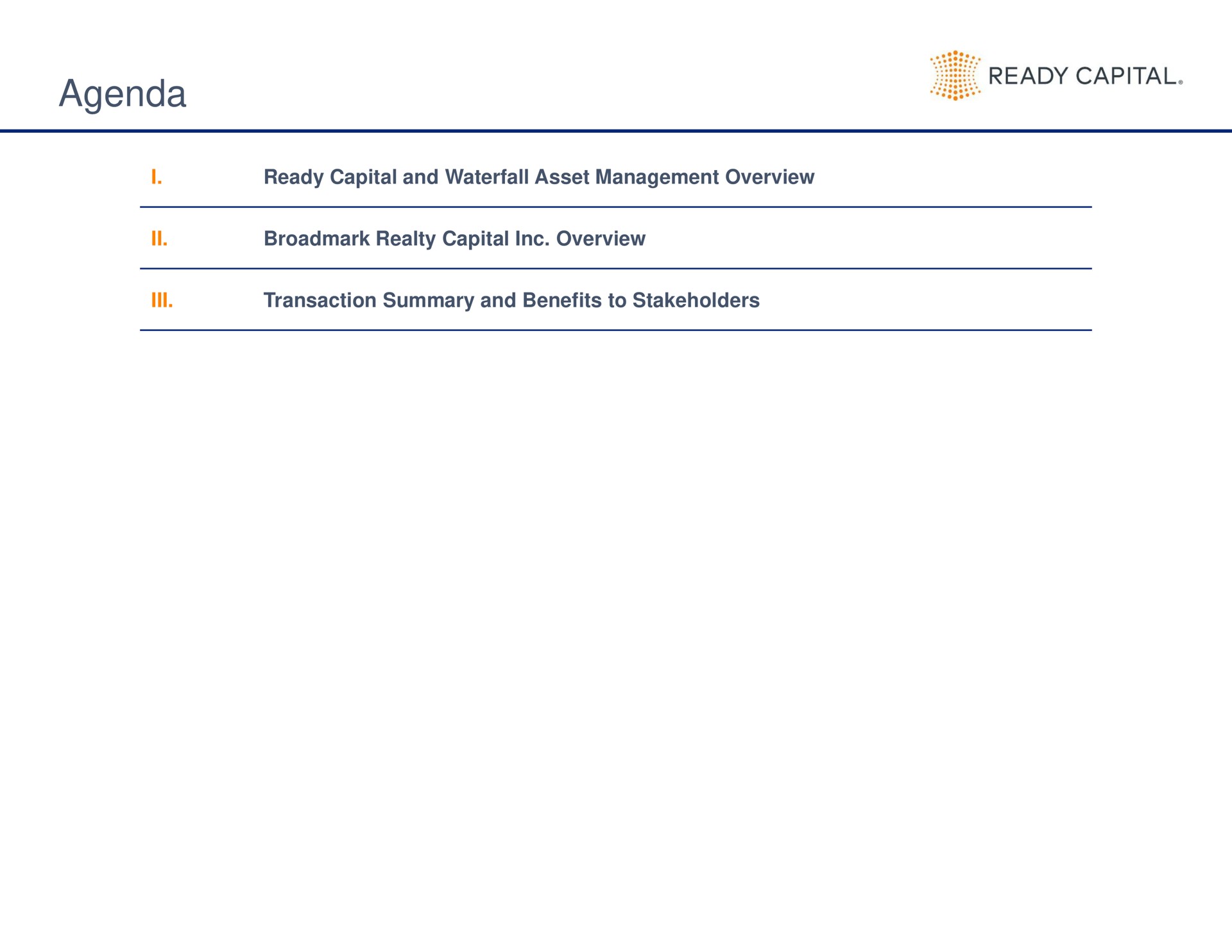 agenda ready capital | Ready Capital