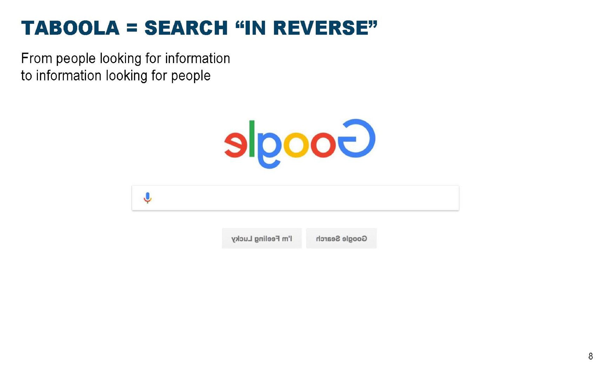 search in reverse | Taboola