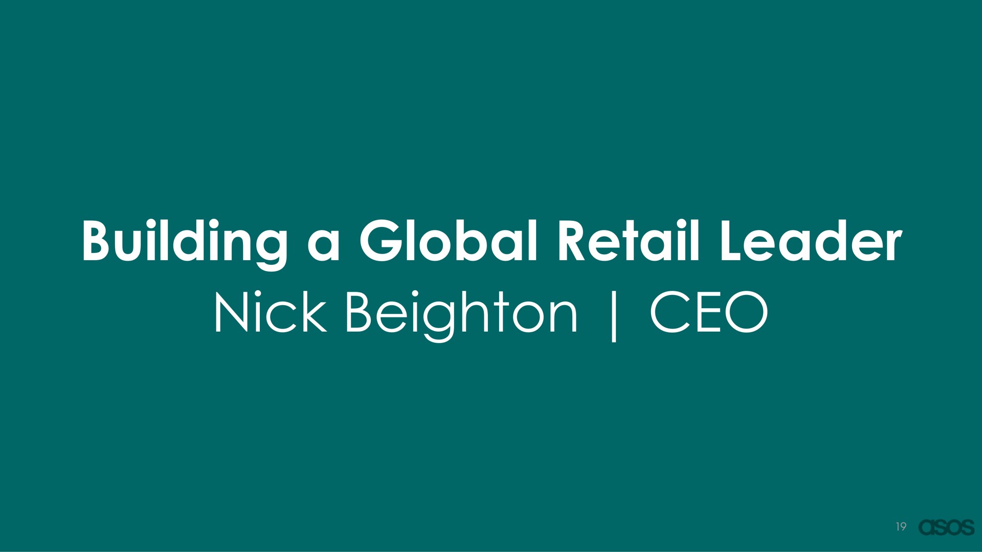 building a global retail leader nick | Asos