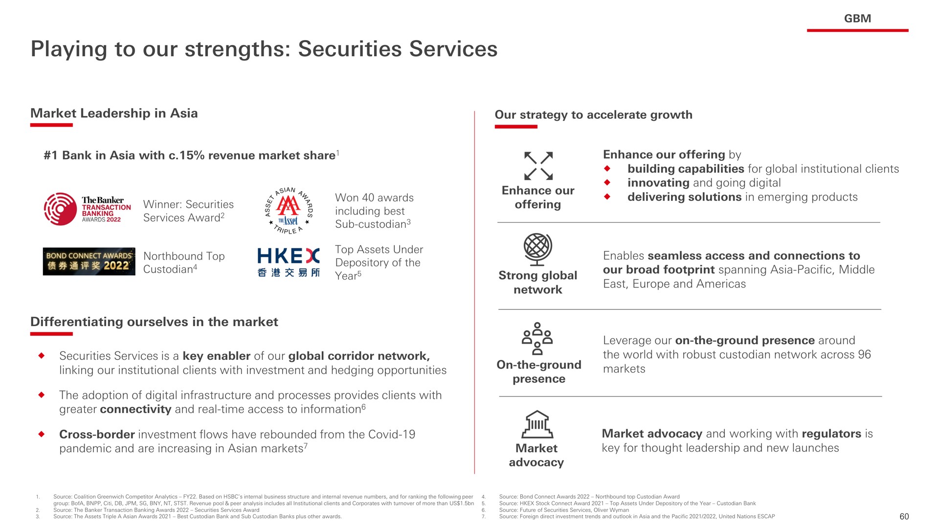 playing to our strengths securities services | HSBC