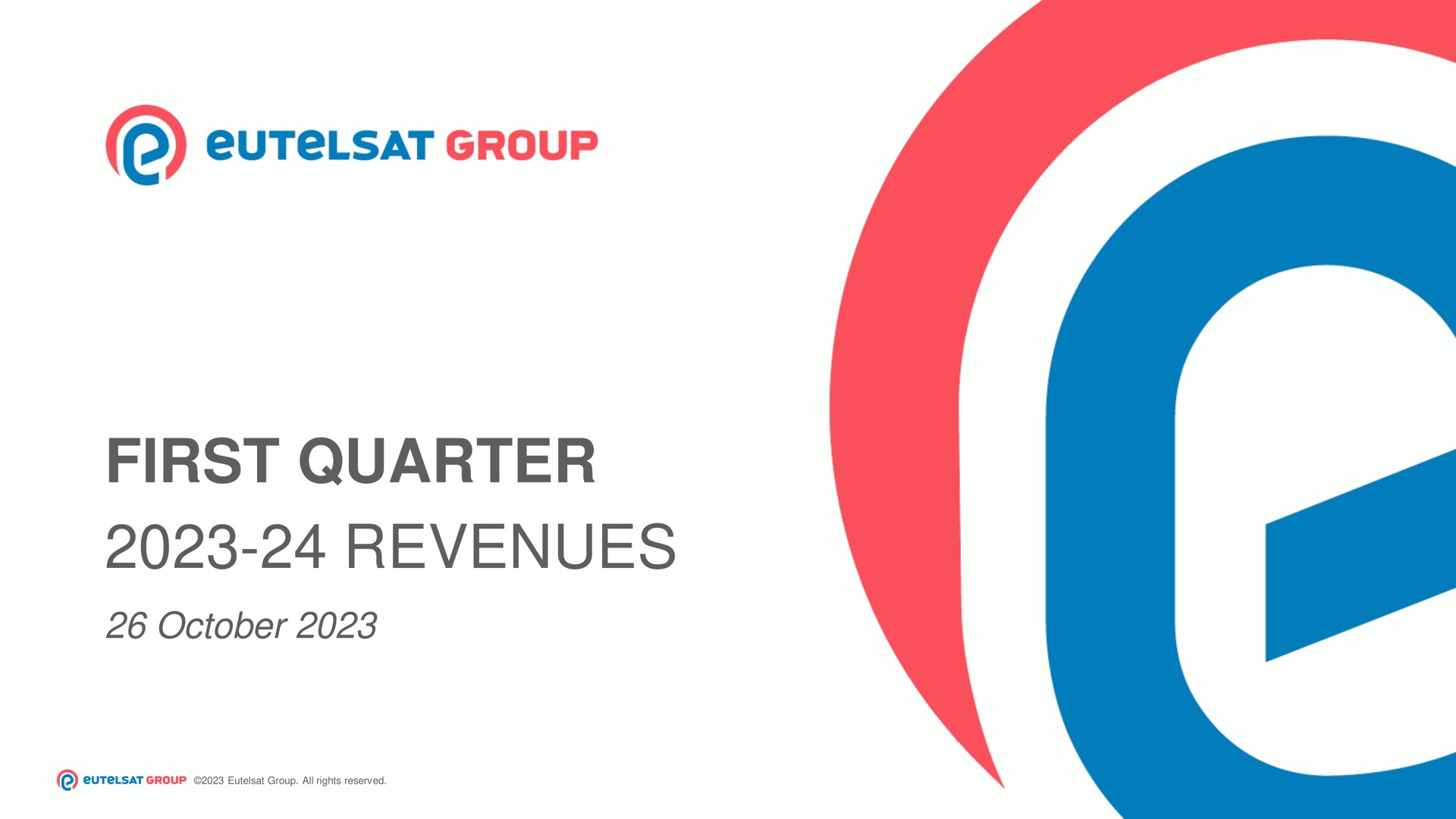 first quarter revenues group | Eutelsat