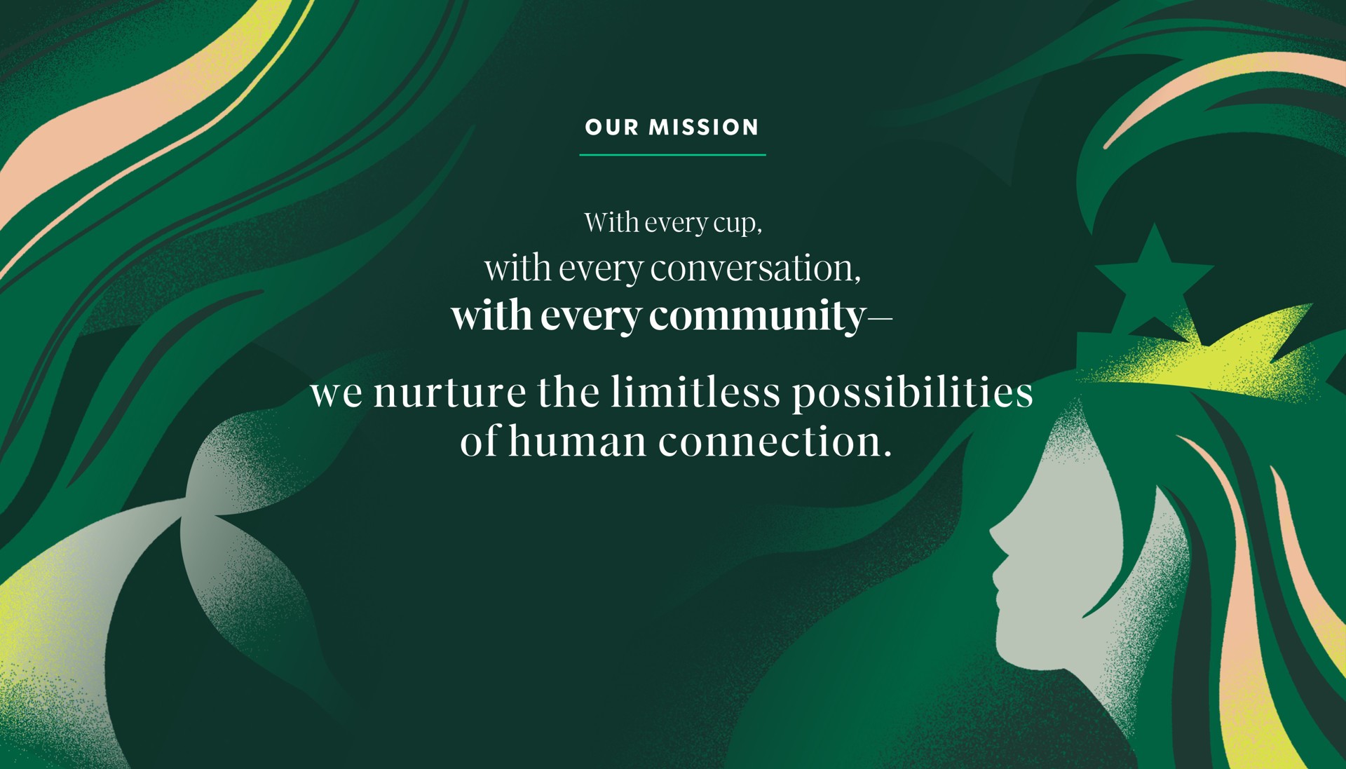 with every conversation with every community we nurture the limitless possibilities of human connection | Starbucks