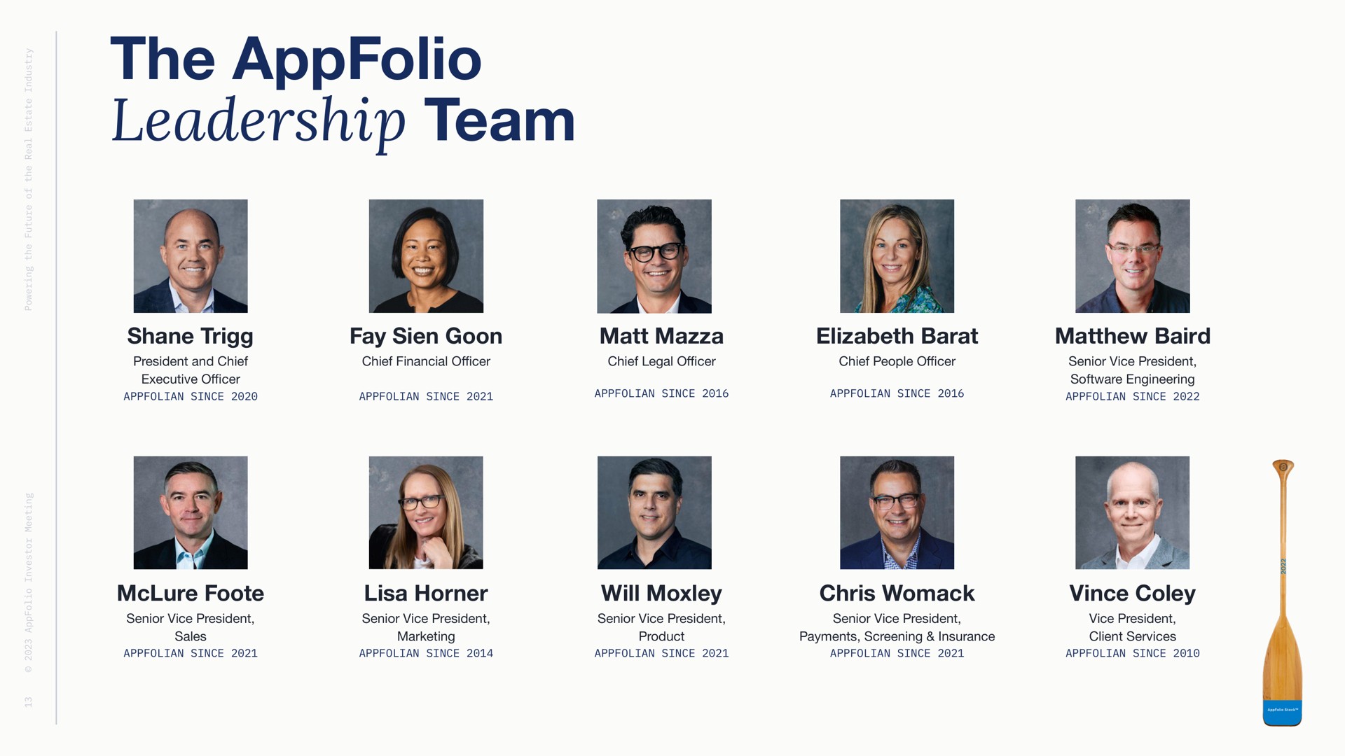 the leadership team be | AppFolio